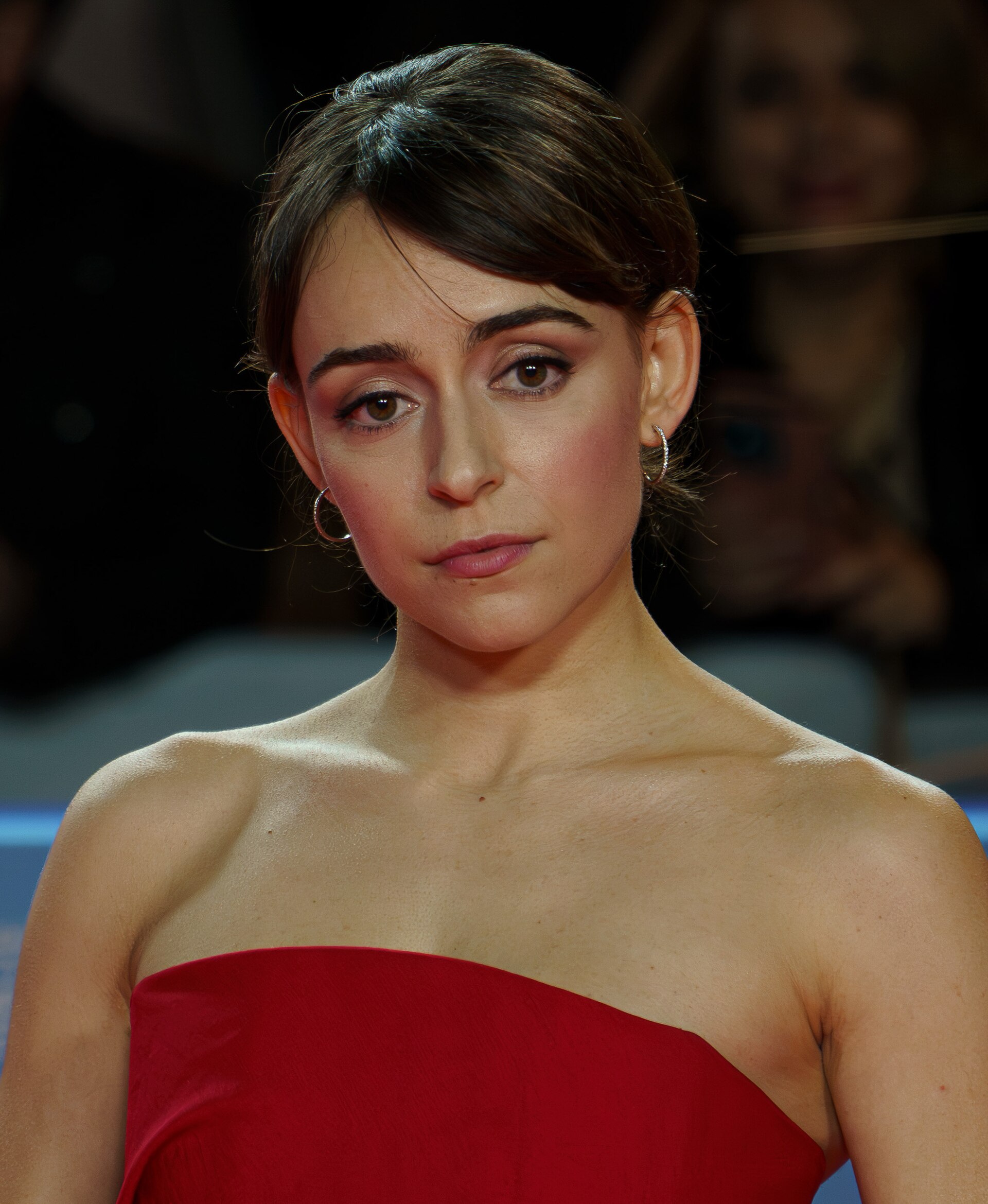 Lucia Caraballo at the Red Carpet of the Malaga 2025 Festival next to Cervantes Theater