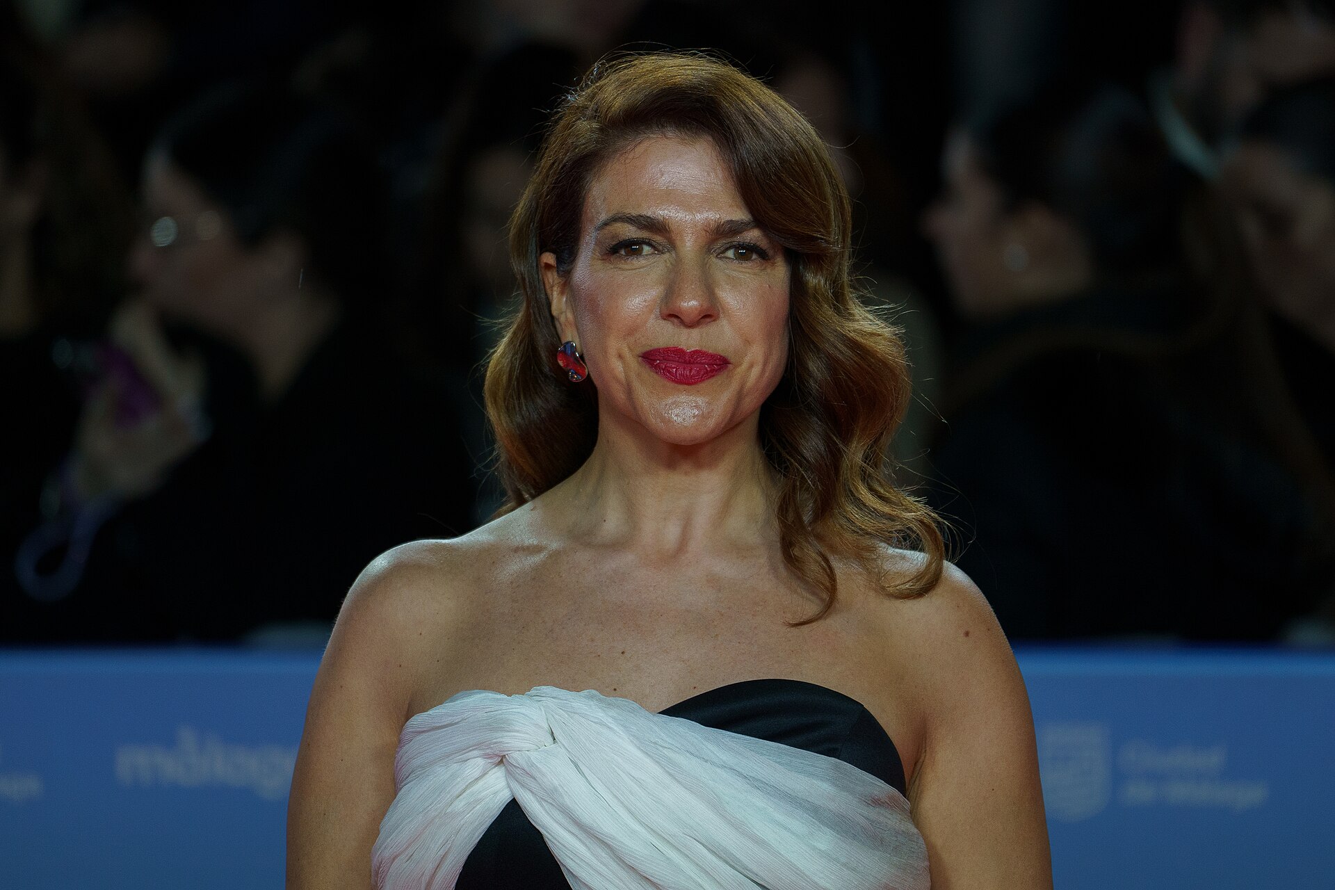 Mamen Camacho at the Red Carpet of the Malaga 2025 Festival next to Cervantes Theater