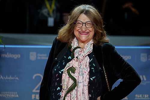 Mamen García at the Red Carpet of the Malaga 2025 Festival next to Cervantes Theater