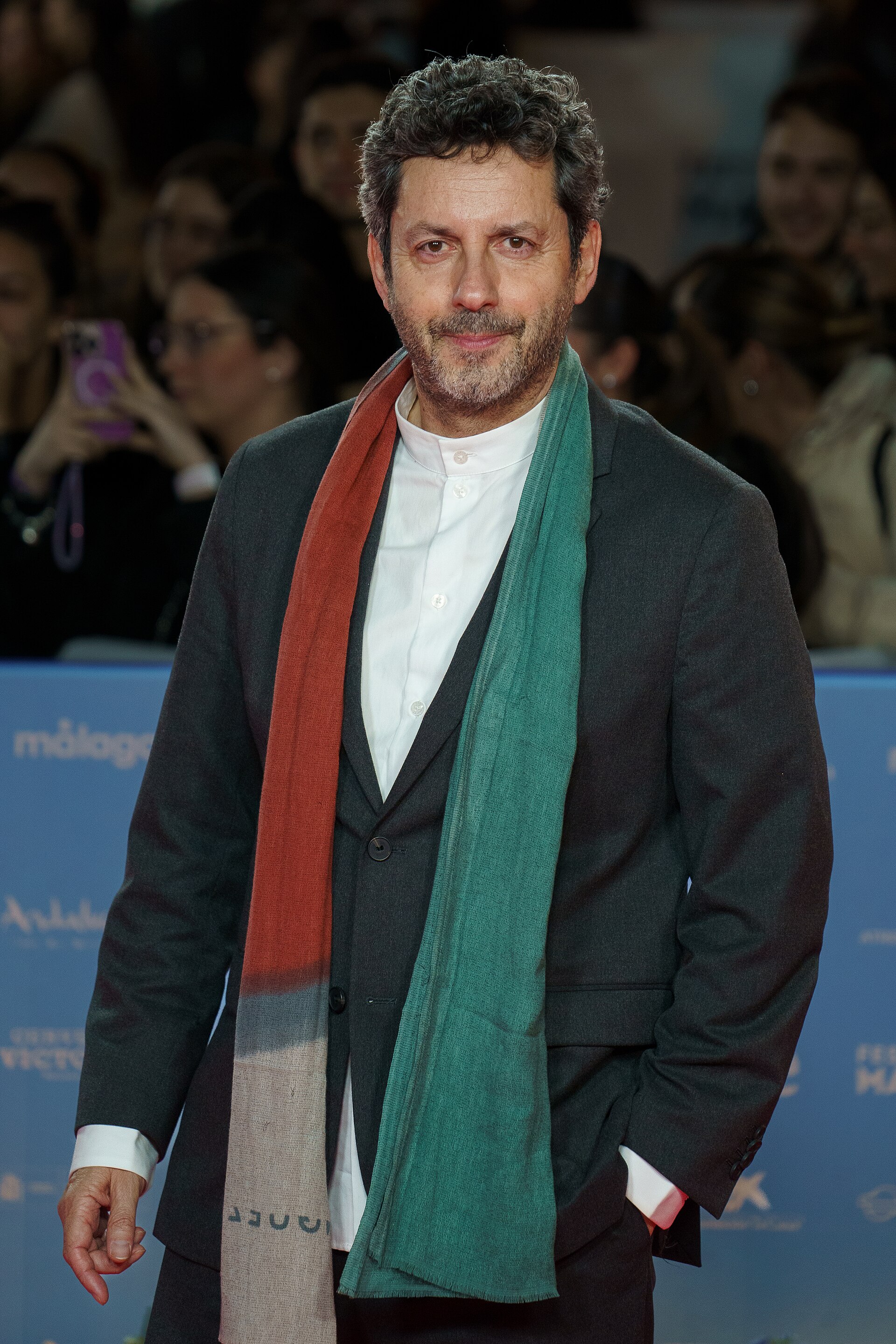 Manuel Ríos San Martín at the Red Carpet of the Malaga 2025 Festival next to Cervantes Theater