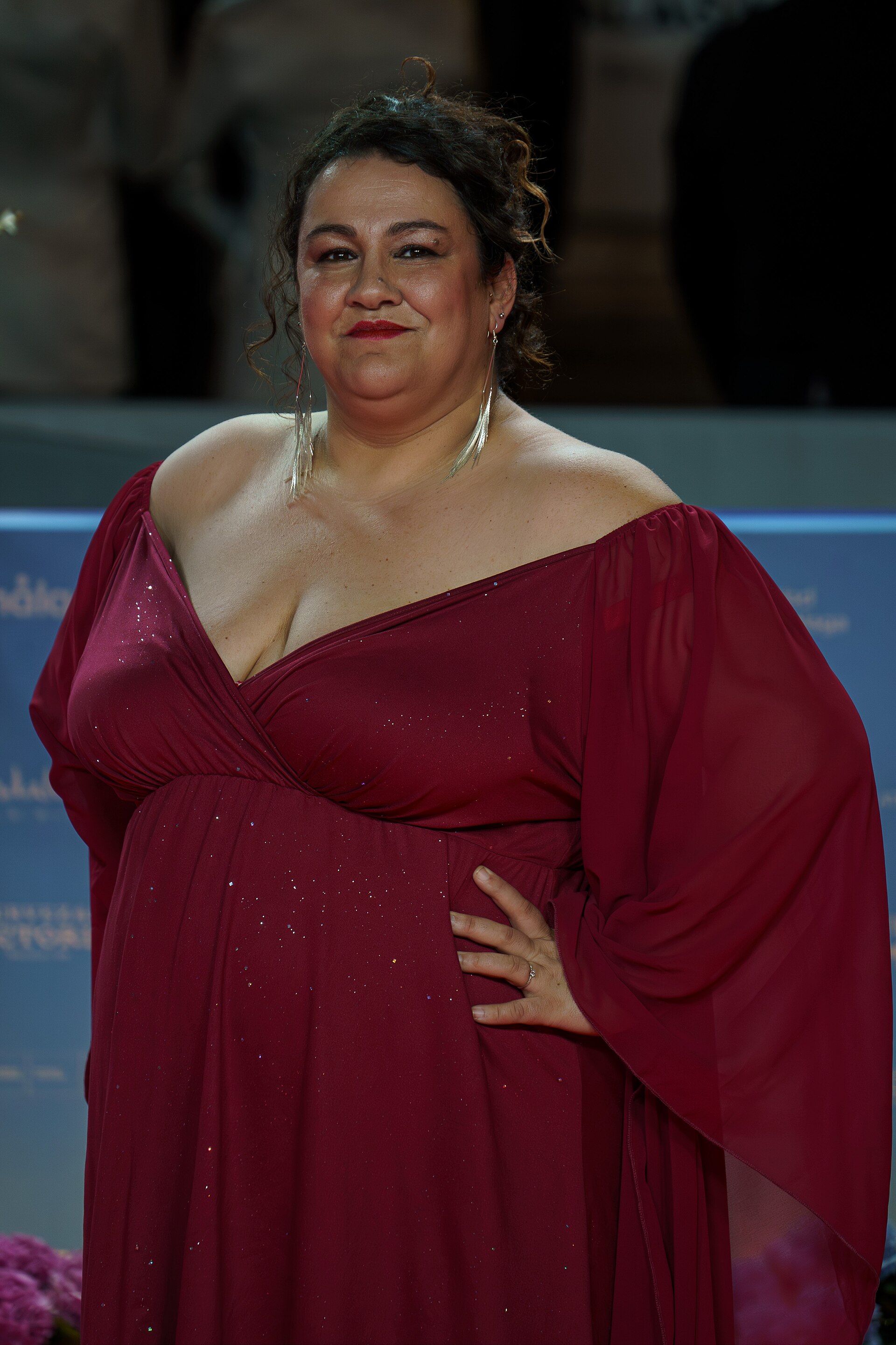 María Andujar at the Red Carpet of the Malaga 2025 Festival next to Cervantes Theater