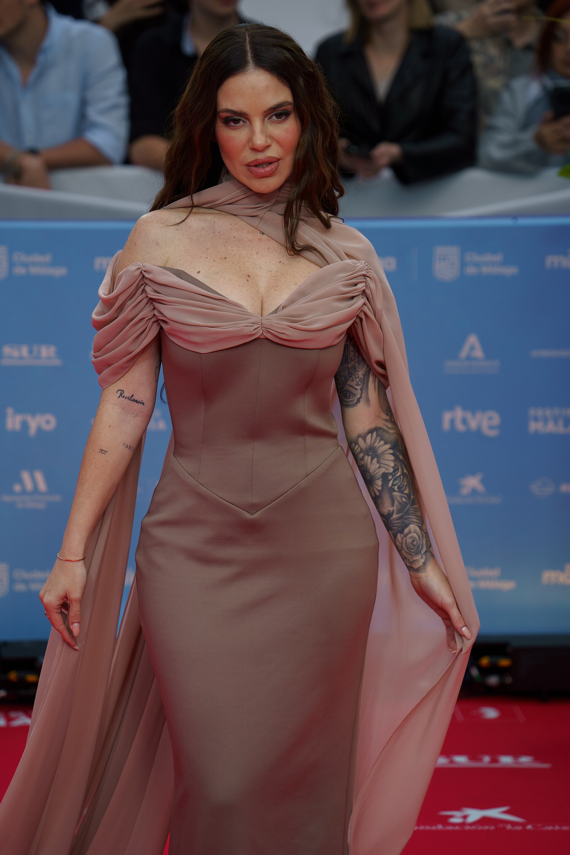 María Isabel López at the Red Carpet of the Malaga 2025 Festival next to Cervantes Theater