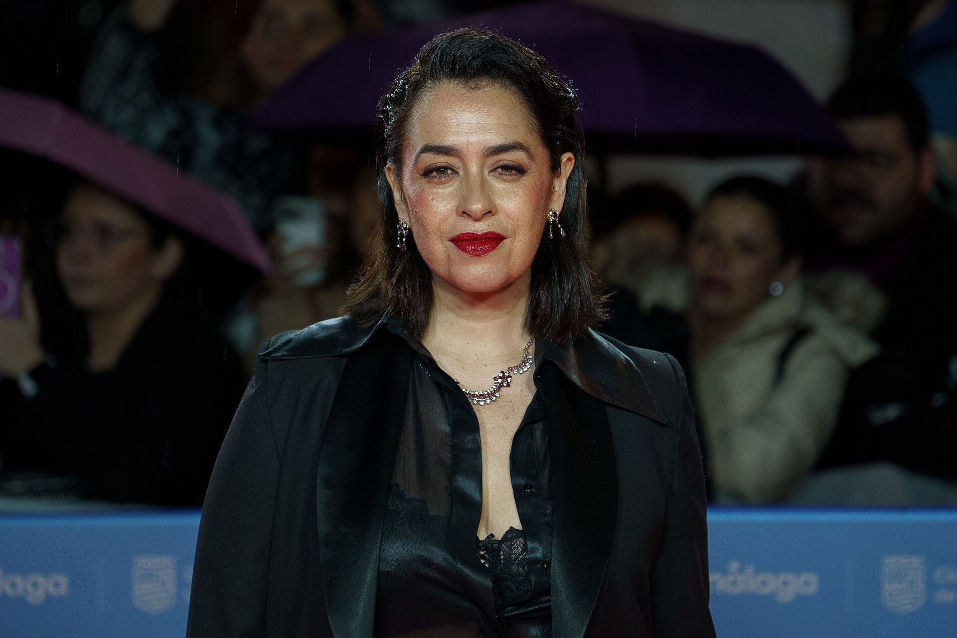 María Isasi at the Red Carpet of the Malaga 2025 Festival next to Cervantes Theater