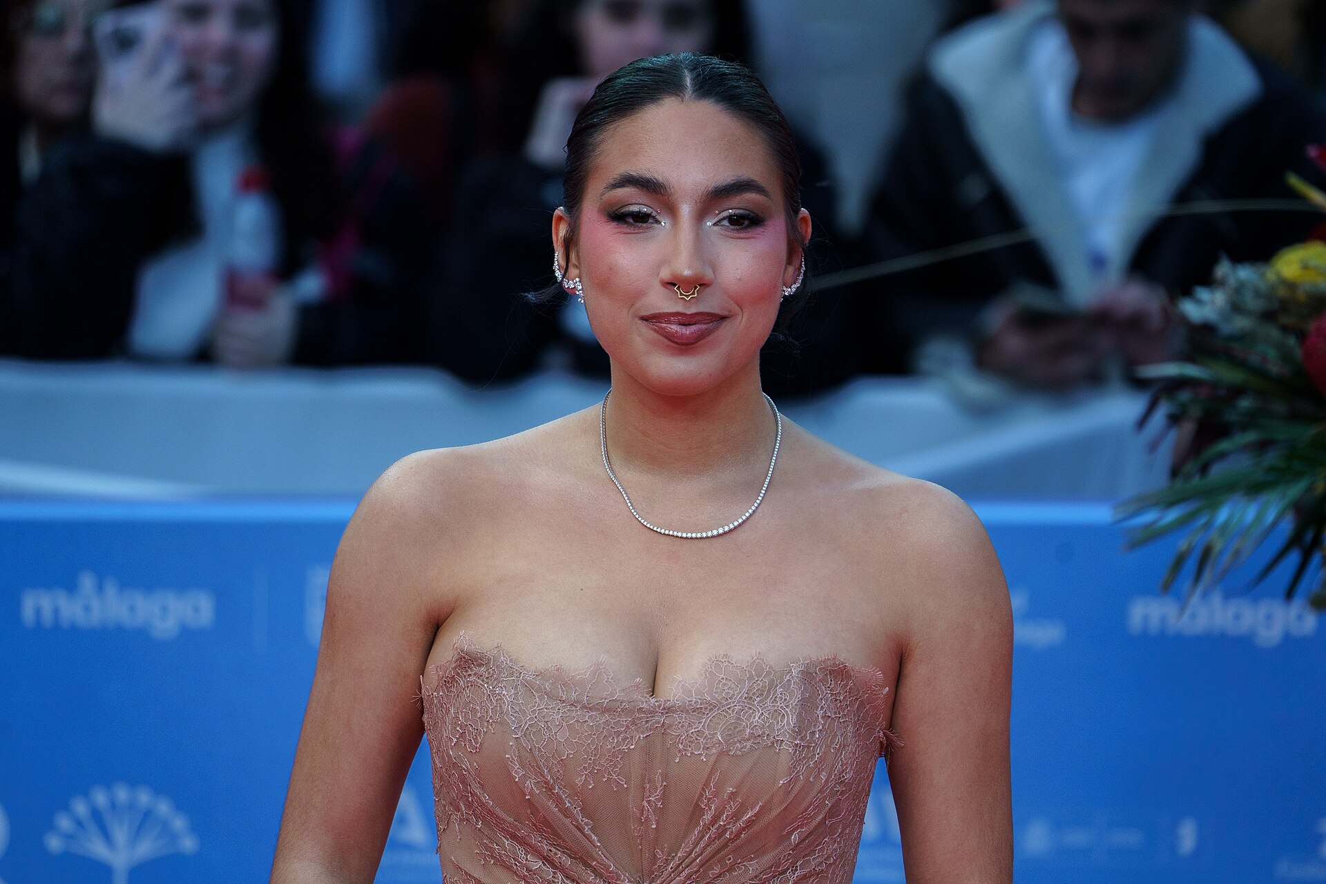 María José Llergo at Red Carpet in Malaga Film Festival 2025 nest to Cervantes Theatre