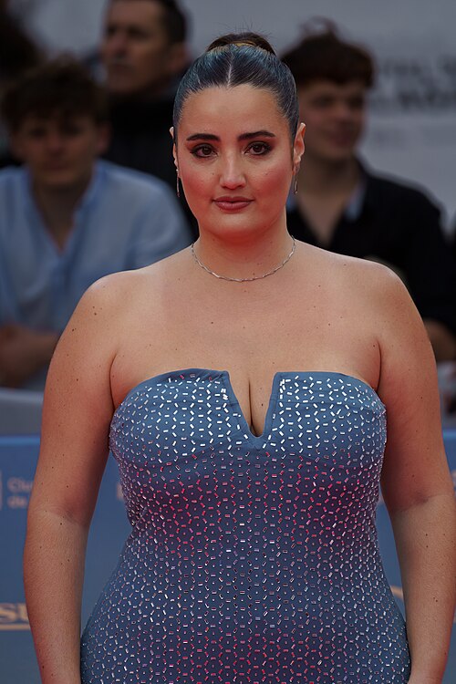 Marina Llorca at the Red Carpet of the Malaga 2025 Festival next to Cervantes Theater