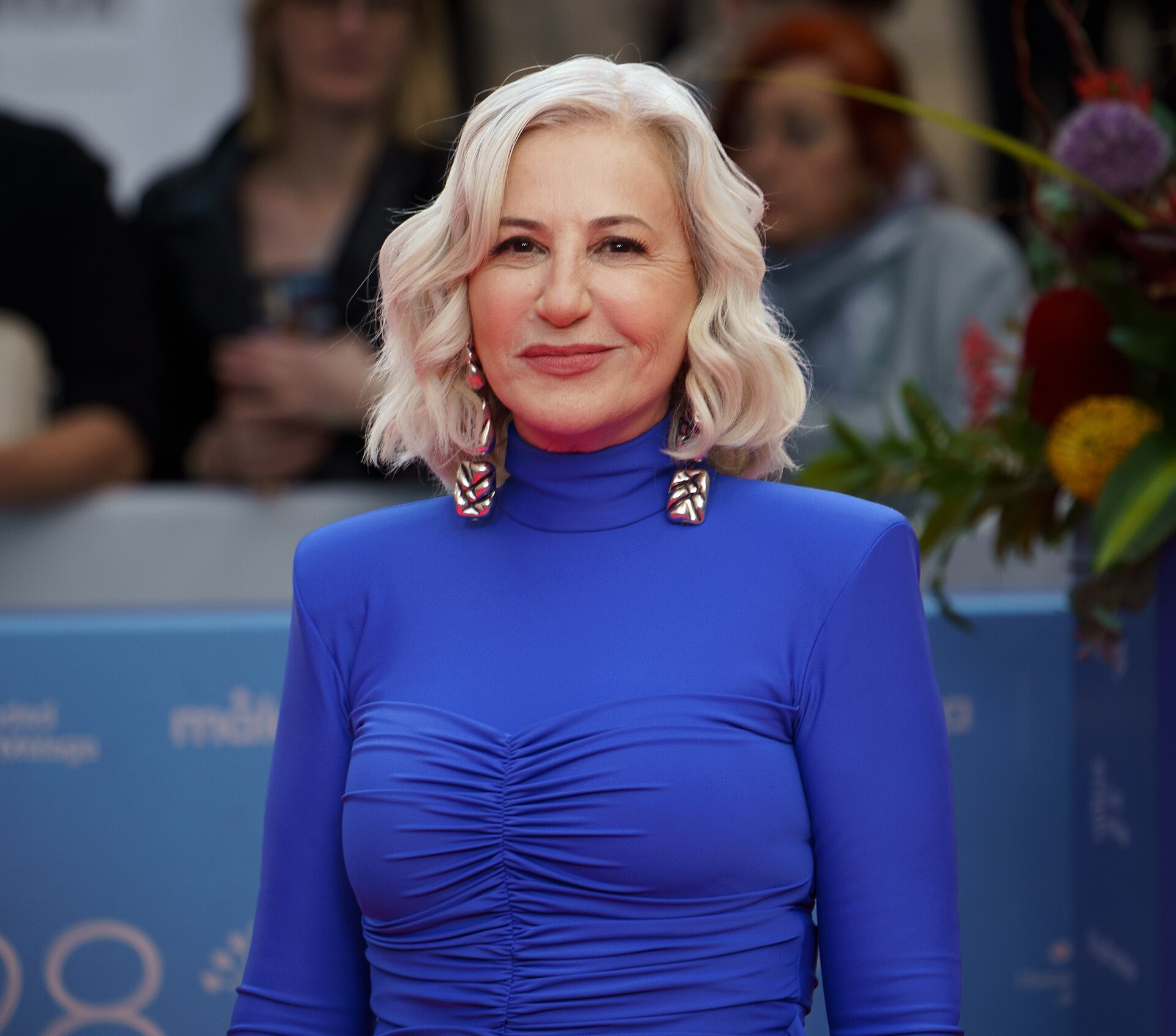 Mercedes Morán at the Red Carpet of the Malaga 2025 Festival next to Cervantes Theater