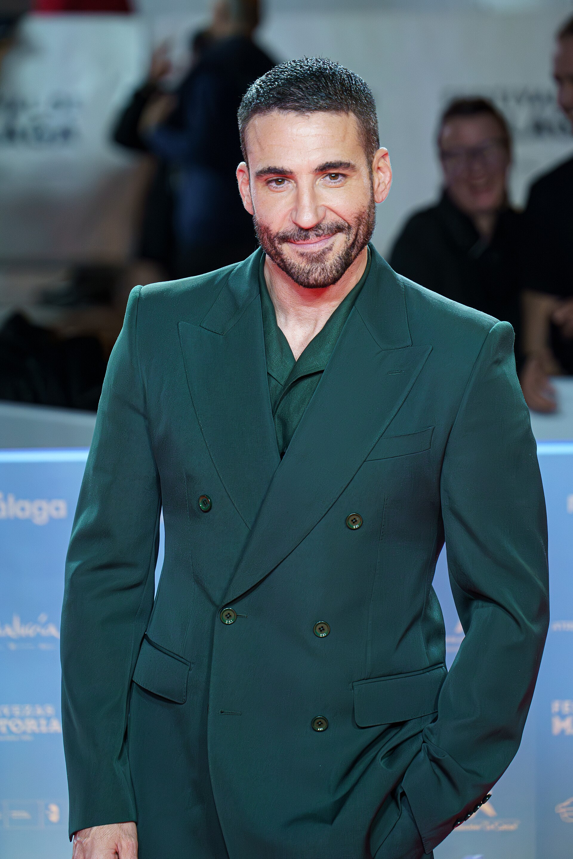Miguel Ángel Silvestre at the Red Carpet of the Malaga 2025 Festival next to Cervantes Theater