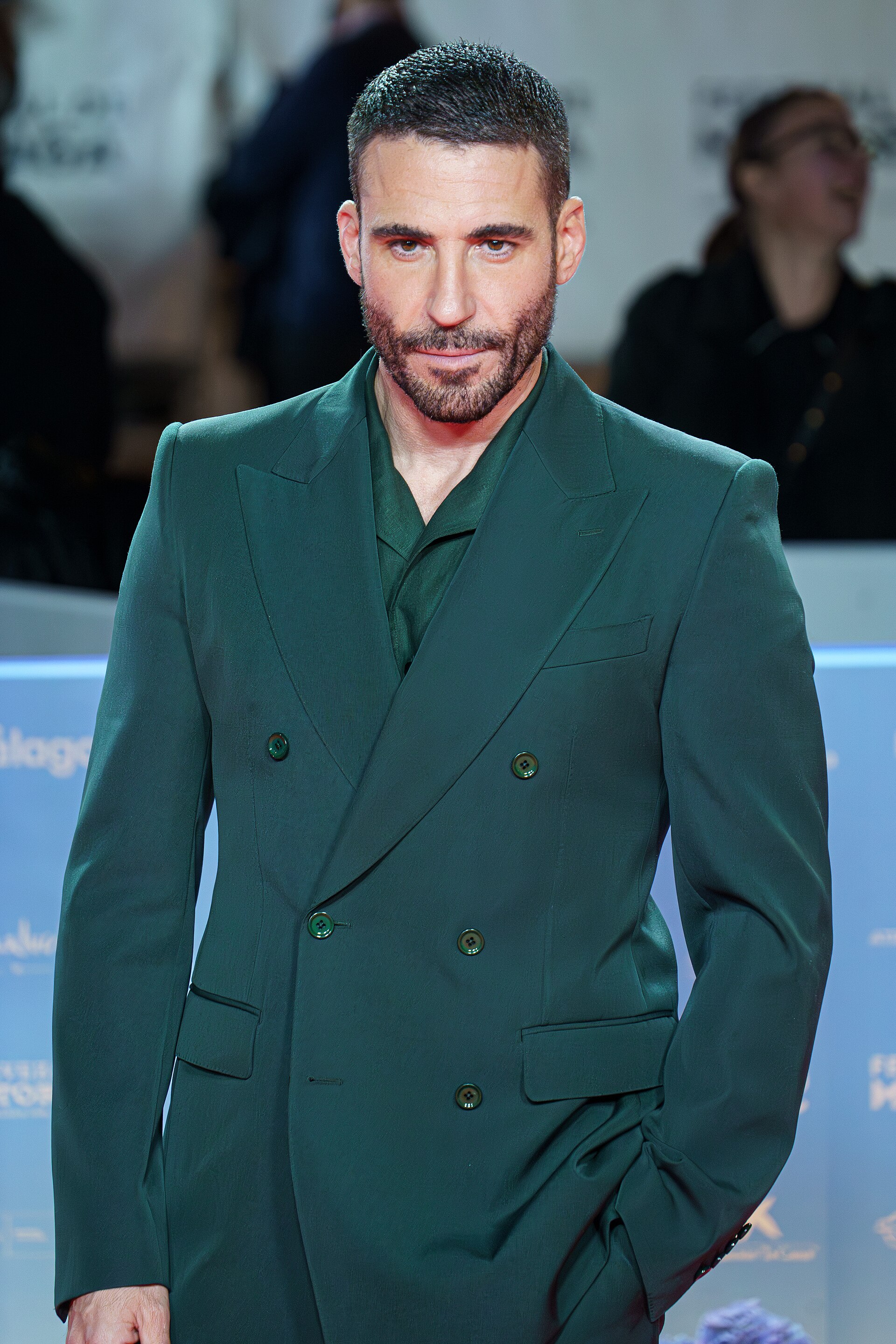 Miguel Ángel Silvestre at the Red Carpet of the Malaga 2025 Festival next to Cervantes Theater