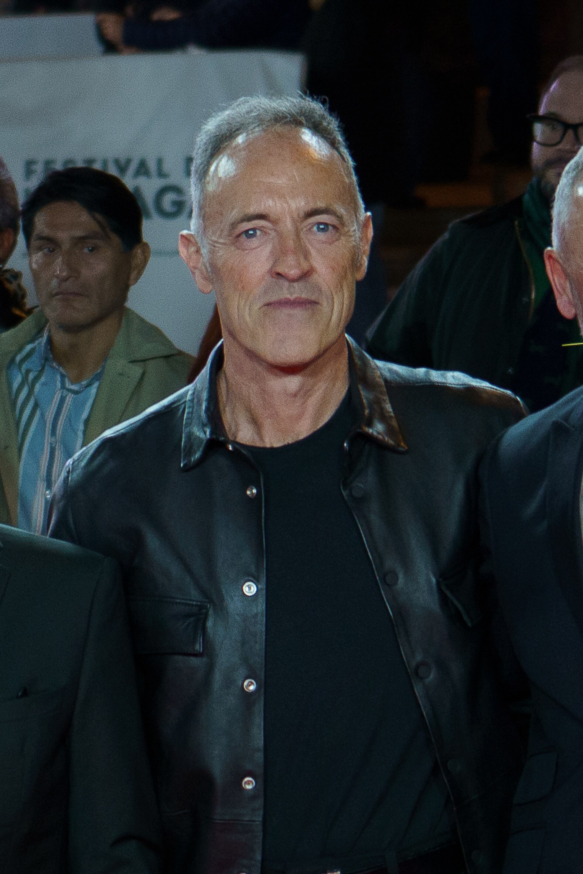 Miguel del Arco at the Red Carpet of the Malaga 2025 Festival next to Cervantes Theater