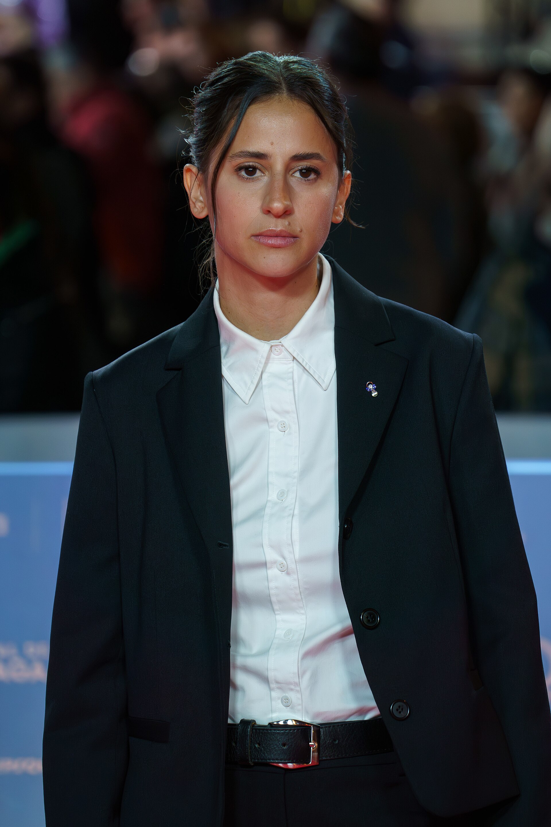 Mora Elizalde at the Red Carpet of the Malaga 2025 Festival next to Cervantes Theater