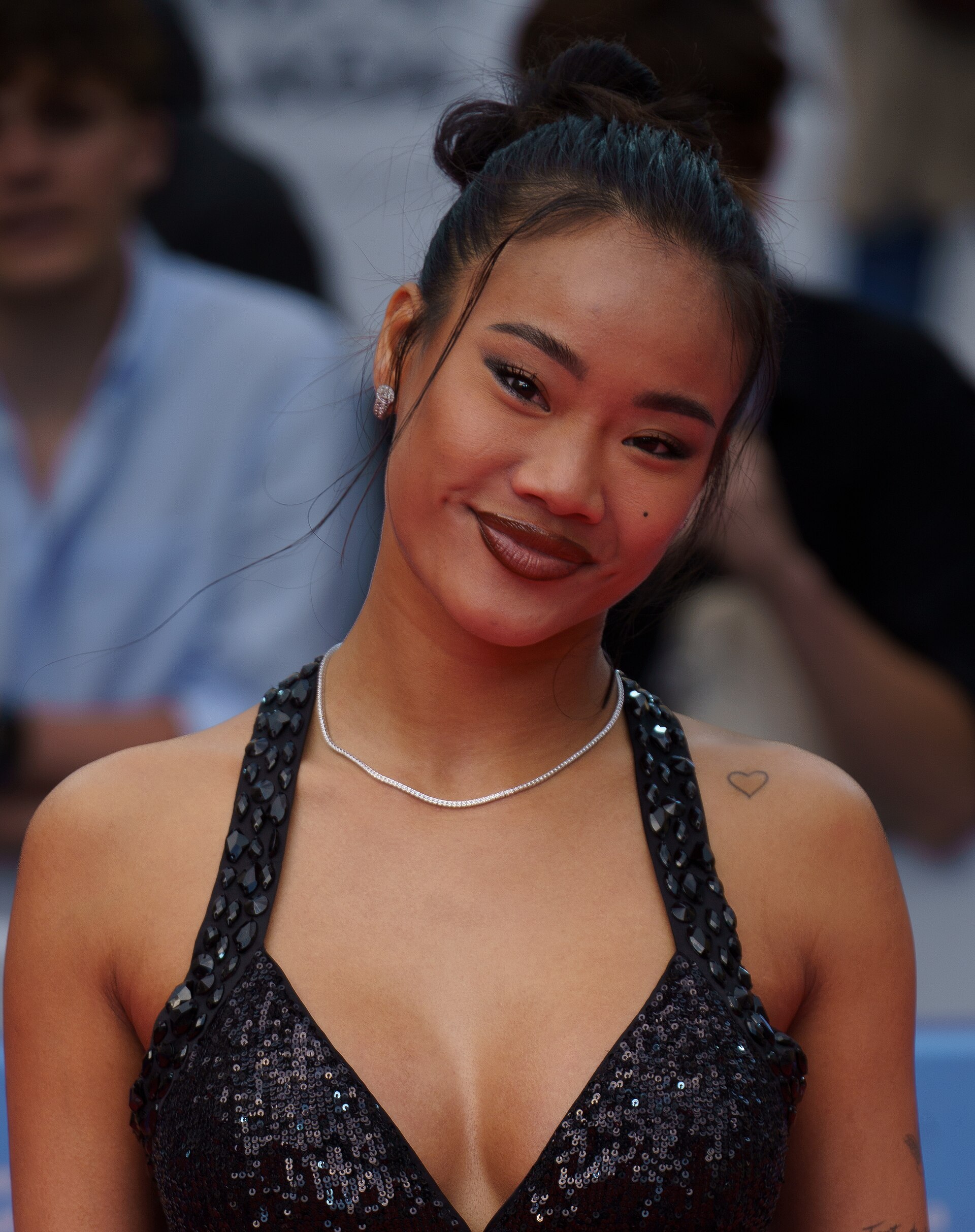 Nona Sobo at the Red Carpet of the Malaga 2025 Festival next to Cervantes Theater