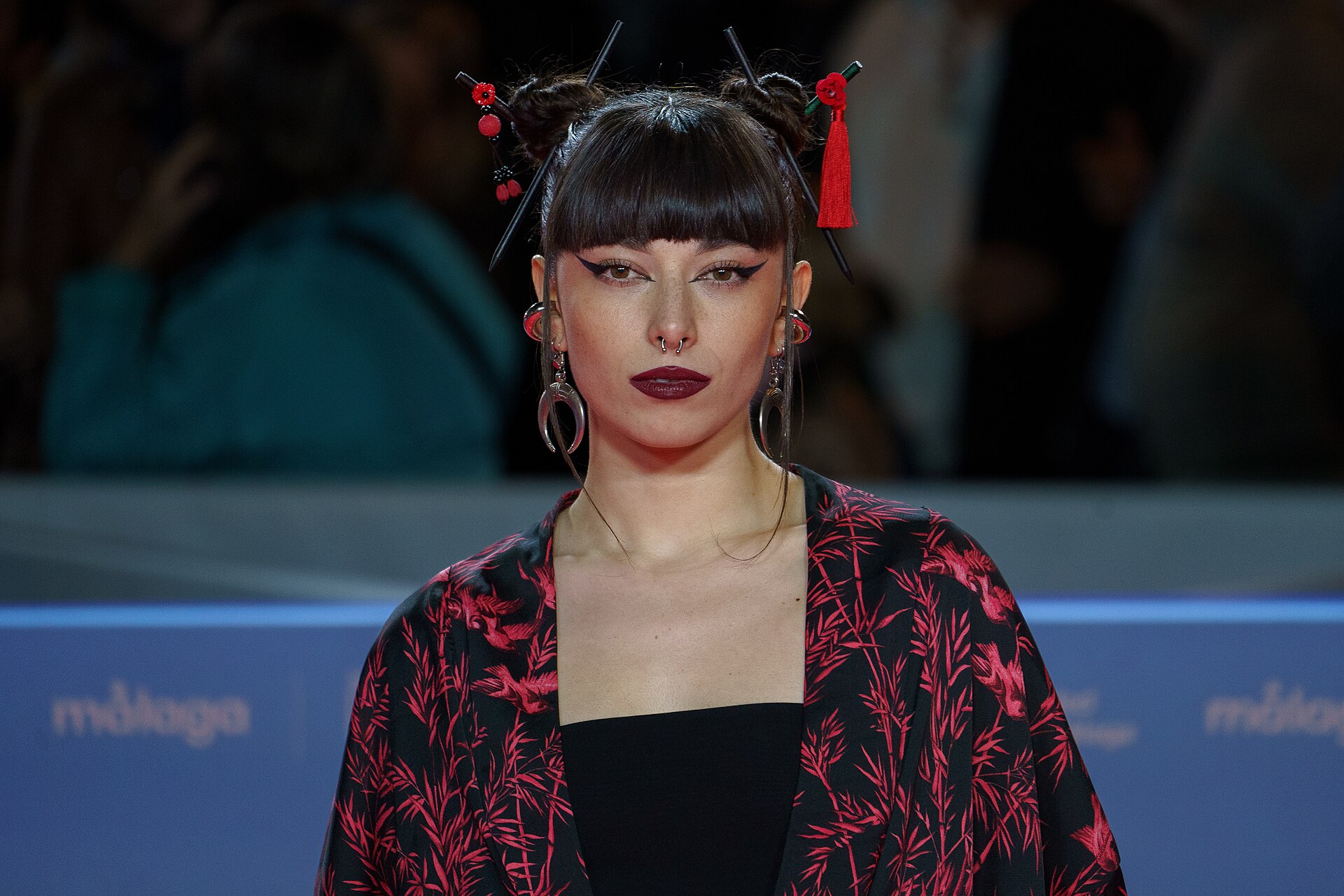 Numa Paredes at the Red Carpet of the Malaga 2025 Festival next to Cervantes Theater