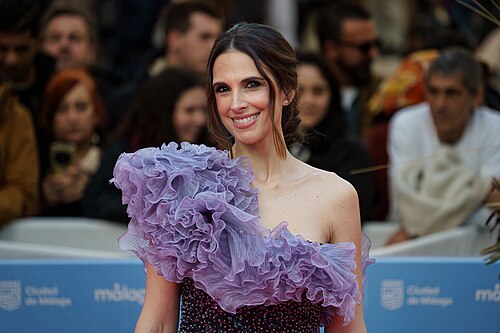 Nuria Fergó at the Red Carpet of the Malaga 2025 Festival next to Cervantes Theater