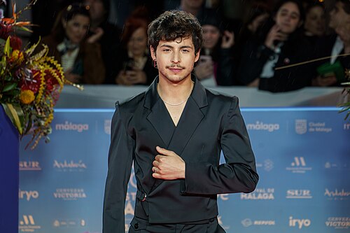 Omar Banana at the Red Carpet of the Malaga 2025 Festival next to Cervantes Theater