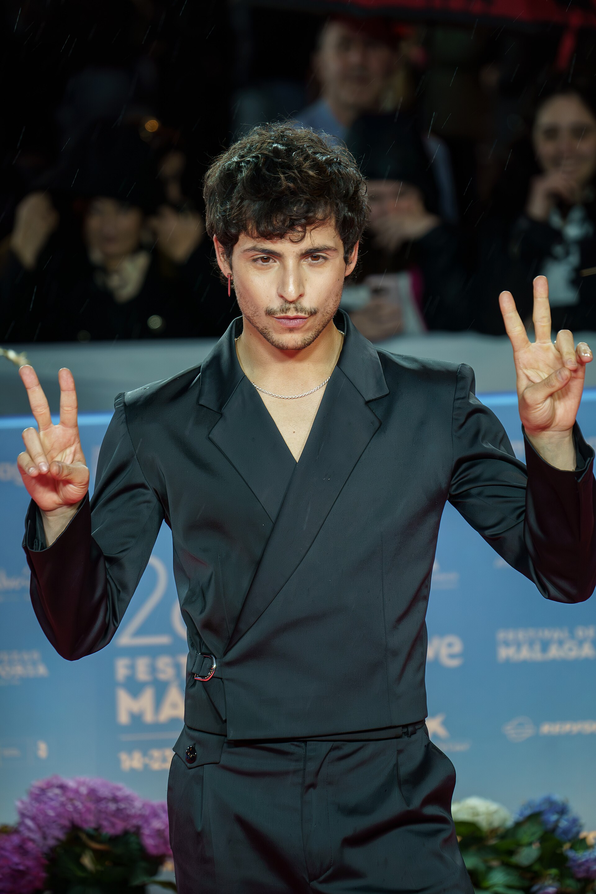 Omar Banana at the Red Carpet of the Malaga 2025 Festival next to Cervantes Theater