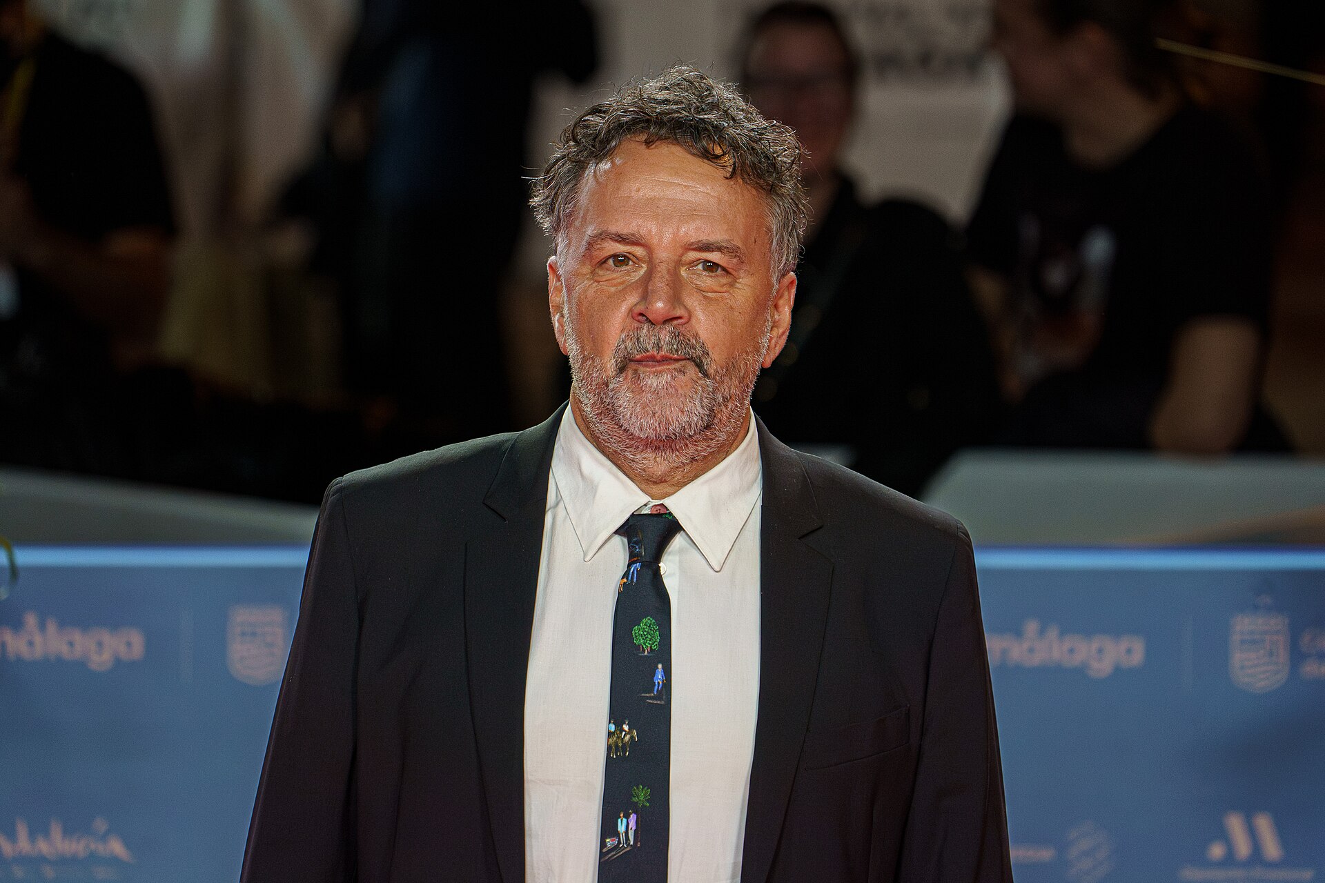 Oriol Ferrer at the Red Carpet of the Malaga 2025 Festival next to Cervantes Theater