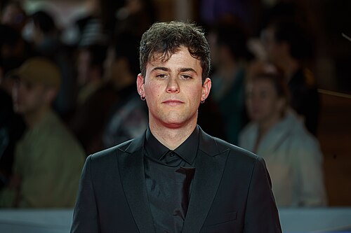 Pau Escobar at the Red Carpet of the Malaga 2025 Festival next to Cervantes Theater