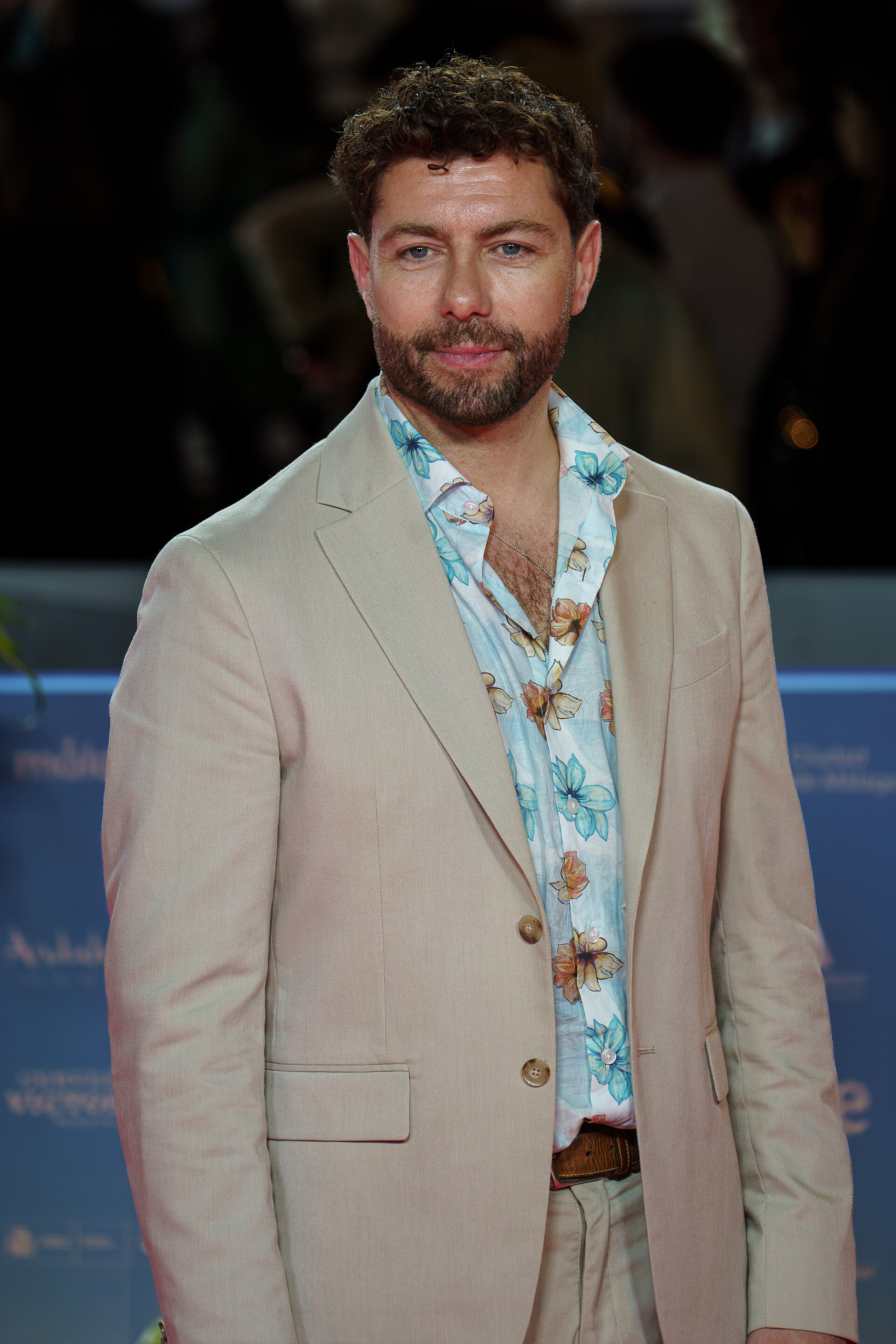 Raúl Navarro at the Red Carpet of the Malaga 2025 Festival next to Cervantes Theater