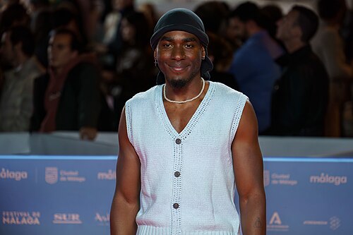 Rodonny Perriere at the Red Carpet of the Malaga 2025 Festival next to Cervantes Theater