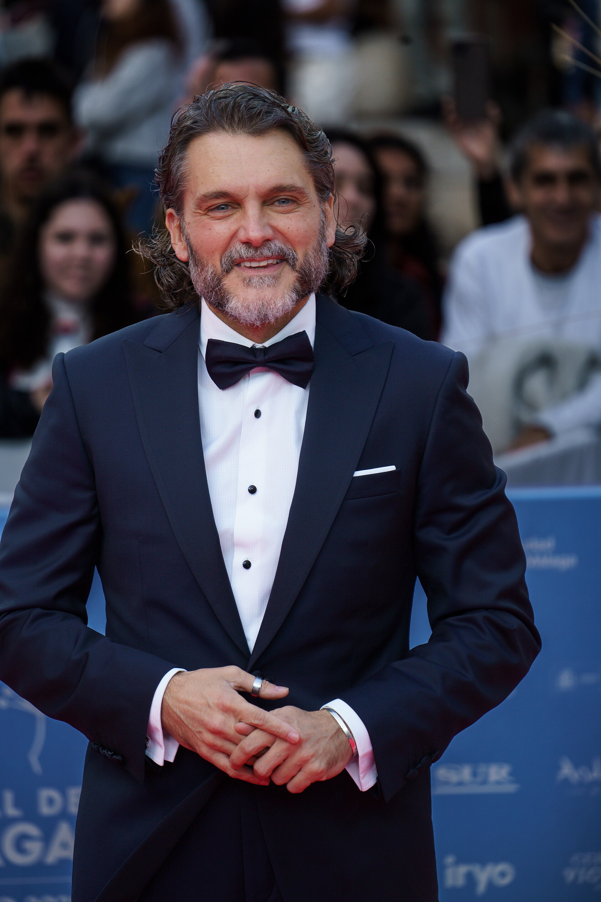 Salva Reina at the Red Carpet of the Malaga 2025 Festival next to Cervantes Theater