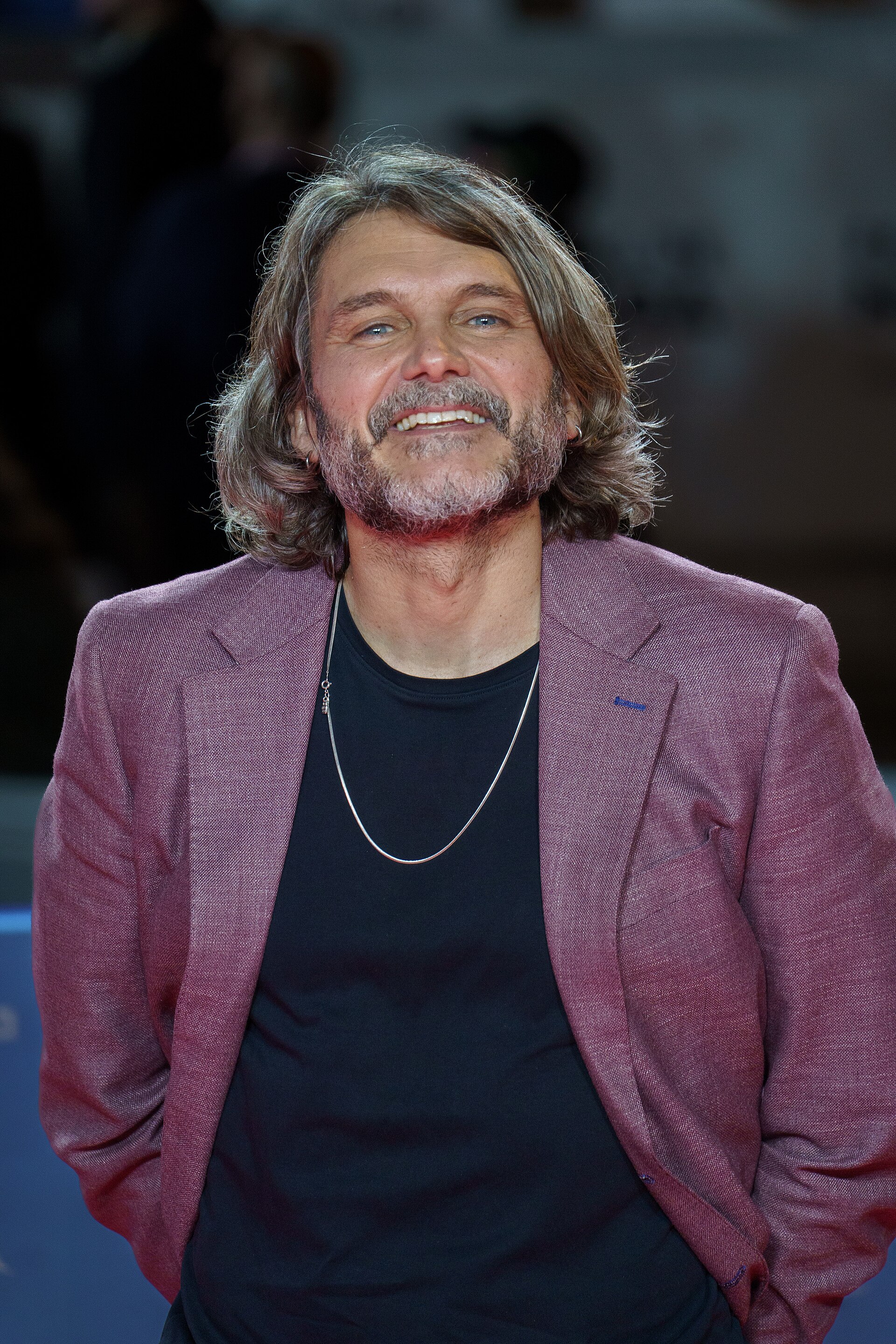 Salva Reina at the Red Carpet of the Malaga 2025 Festival next to Cervantes Theater