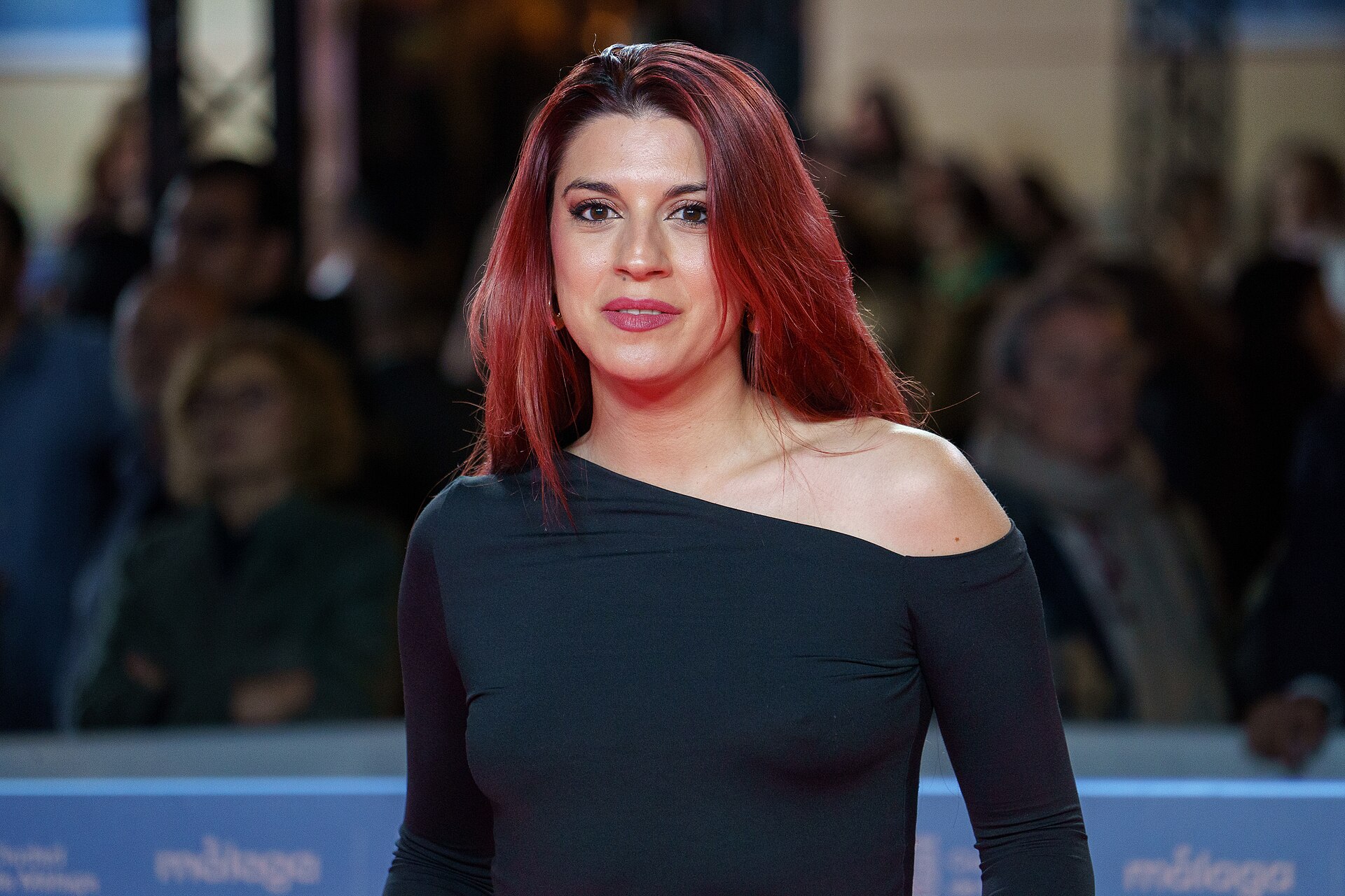 Sandra Miret at the Red Carpet of the Malaga 2025 Festival next to Cervantes Theater