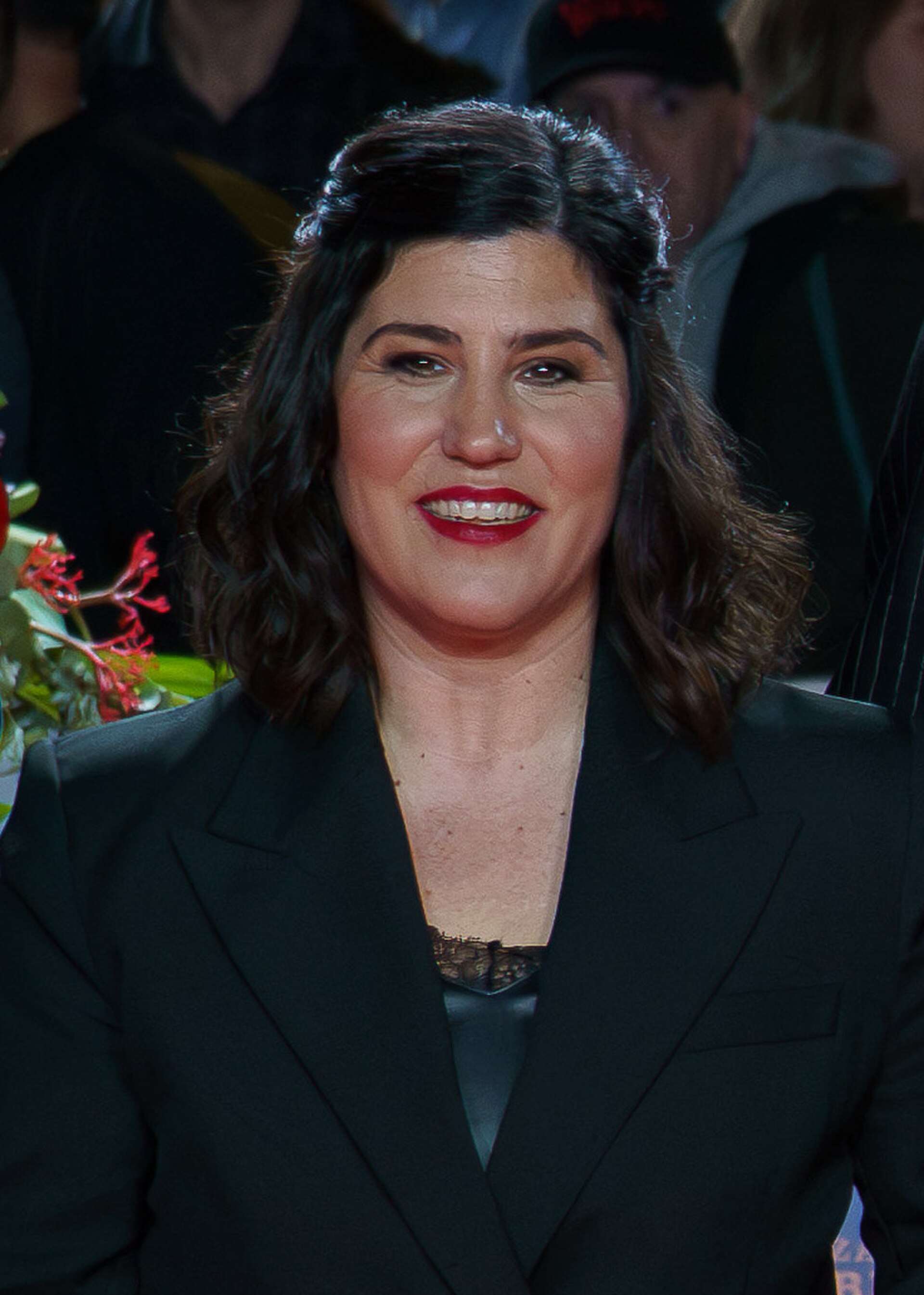 Sandra Tapia at the Red Carpet of the Malaga 2025 Festival next to Cervantes Theater