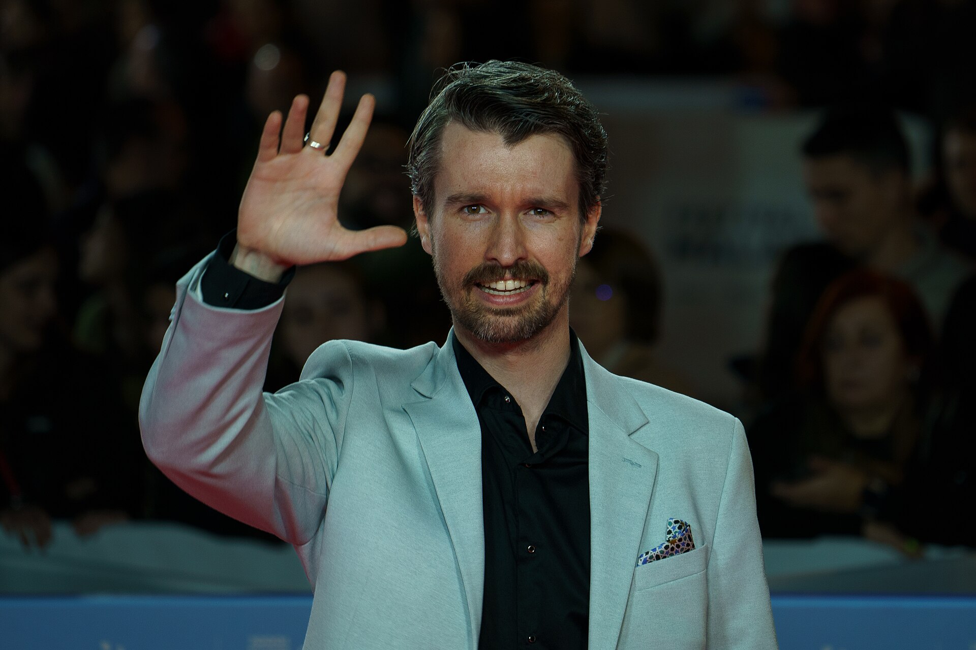 Santiago Alverú at the Red Carpet of the Malaga 2025 Festival next to Cervantes Theater