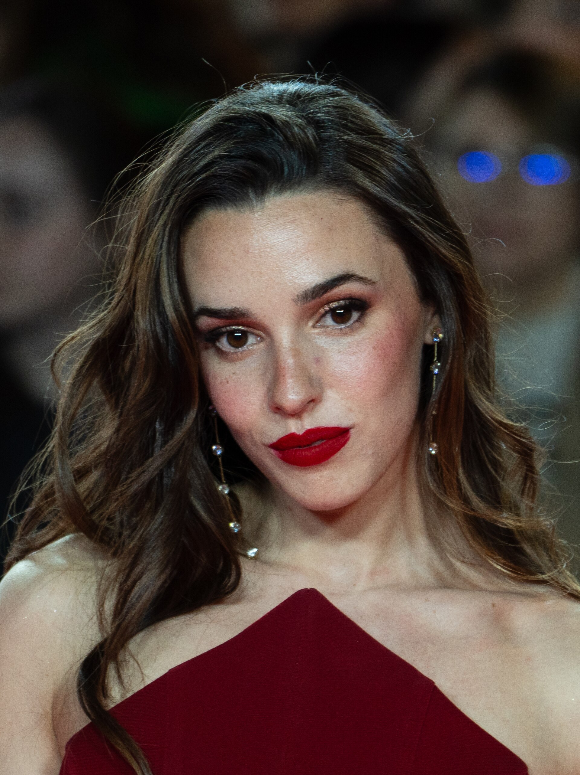 Sara Vidorreta at the Red Carpet of the Malaga 2025 Festival next to Cervantes Theater