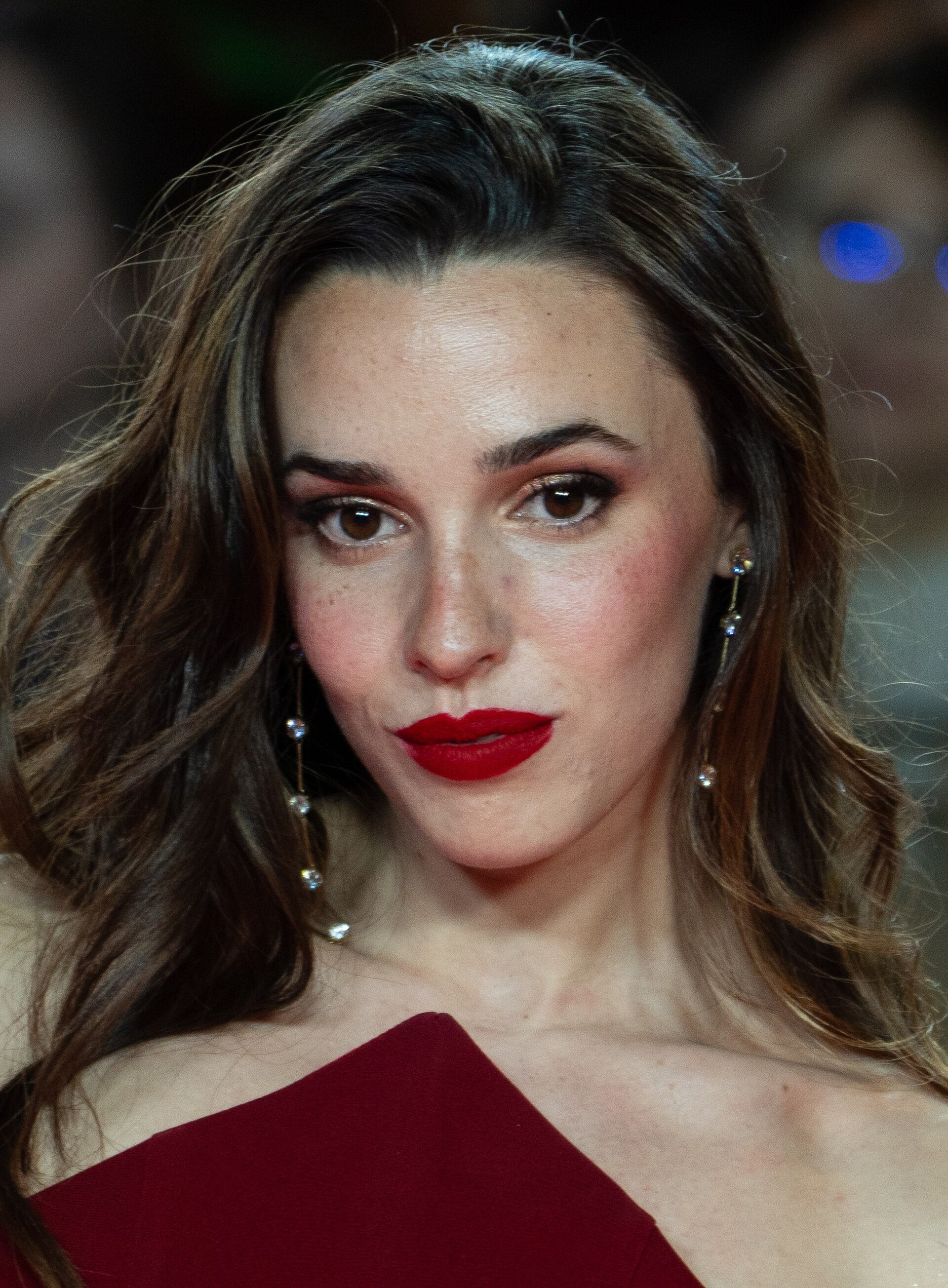 Sara Vidorreta at the Red Carpet of the Malaga 2025 Festival next to Cervantes Theater