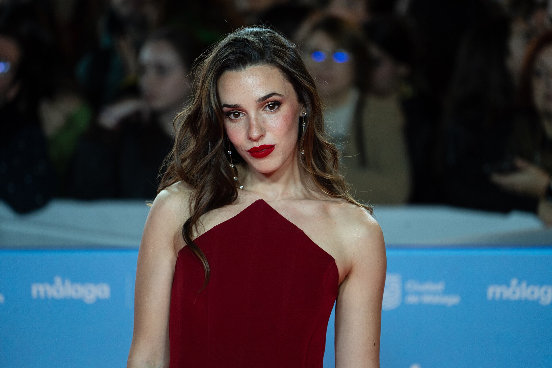 Sara Vidorreta at the Red Carpet of the Malaga 2025 Festival next to Cervantes Theater