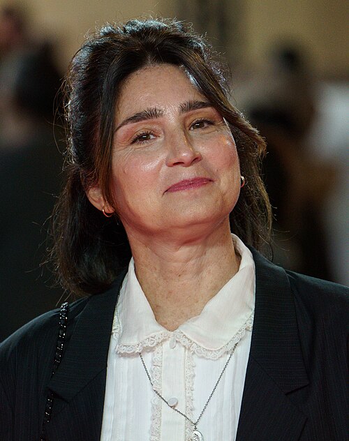 Valeria Bertuccelli at the Red Carpet of the Malaga 2025 Festival next to Cervantes Theater