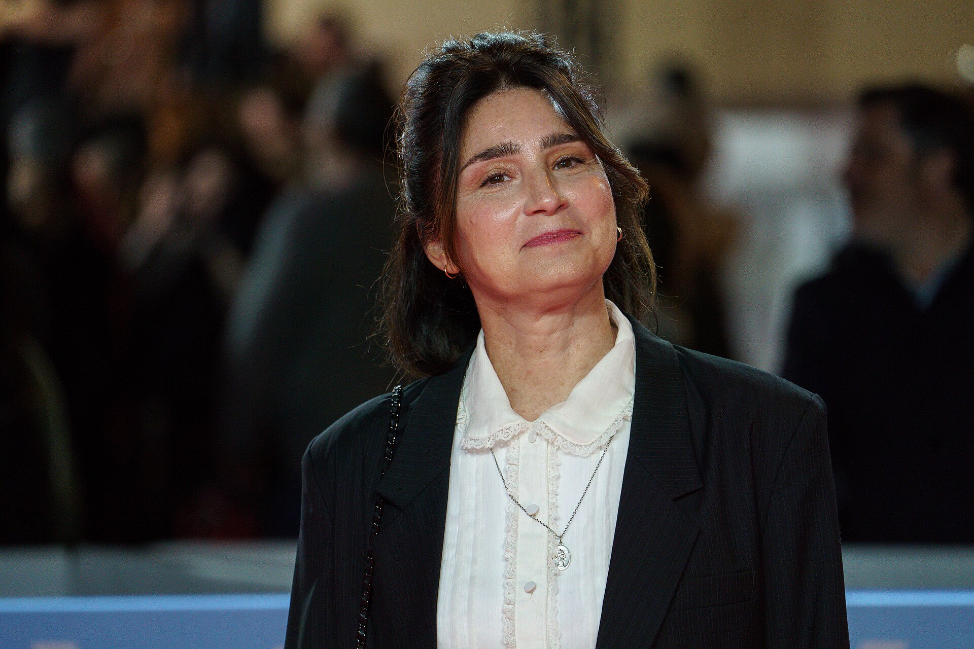 Valeria Bertuccelli at the Red Carpet of the Malaga 2025 Festival next to Cervantes Theater