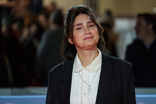 Valeria Bertuccelli at the Red Carpet of the Malaga 2025 Festival next to Cervantes Theater