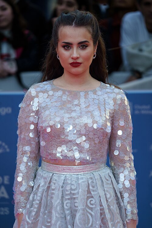 Valeria Monerri at the Red Carpet of the Malaga 2025 Festival next to Cervantes Theater