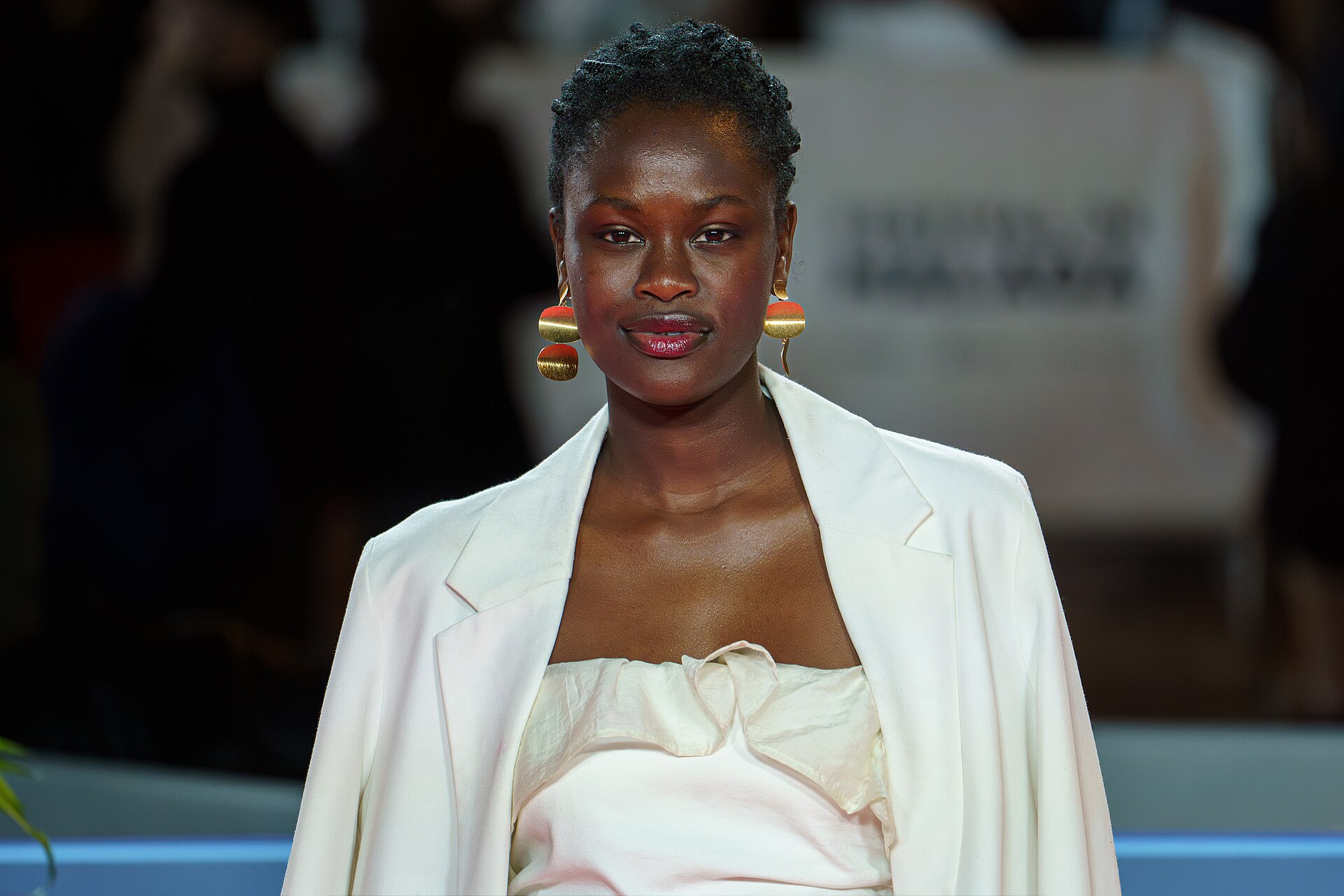 Verónica Mendy at the Red Carpet of the Malaga 2025 Festival next to Cervantes Theater