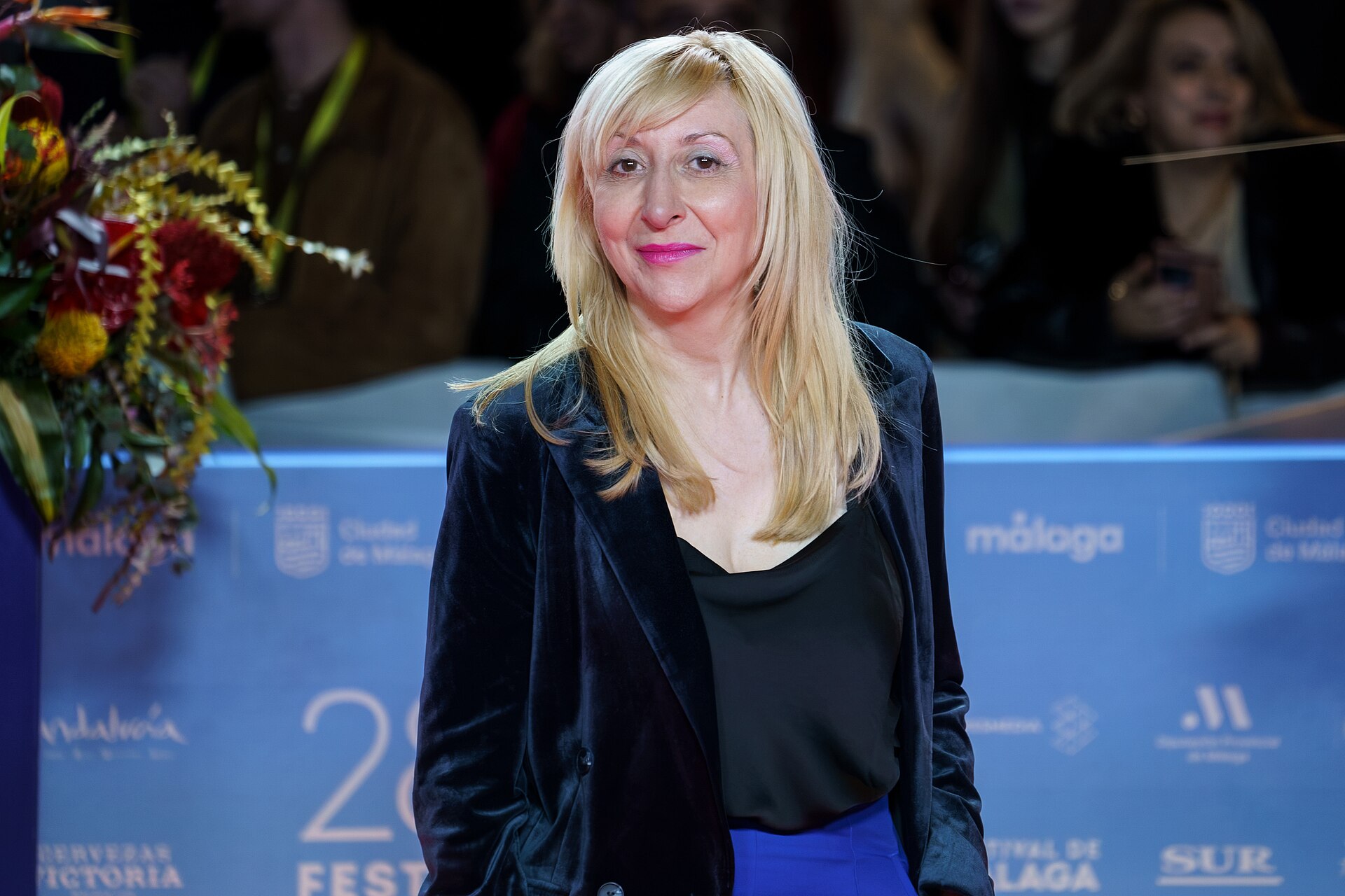 Vicky Calavia at the Red Carpet of the Malaga 2025 Festival next to Cervantes Theater