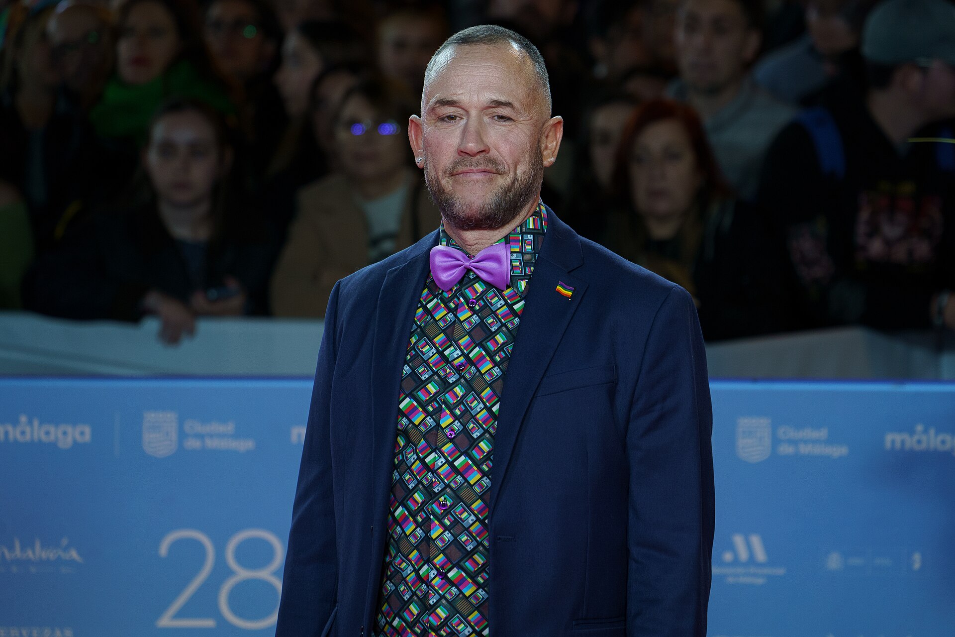 Pepe Luis Varela at the Red Carpet of the Malaga 2025 Festival next to Cervantes Theater