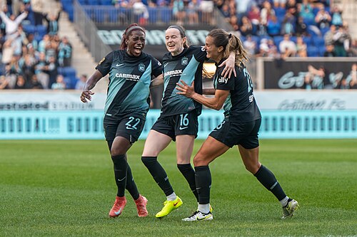 Mandy Freeman Rose Lavelle Katie Stengel during Gotham FC vs Racing Louisville on Oct 19, 2025