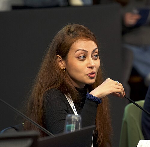 Manisha Ganguly, visual investigations lead and an investigations correspondent at The Guardian, speaking at the International Journalism Festival 2024 in Perugia, Italy on a panel called War crimes investigations and accountability using open source techniques.