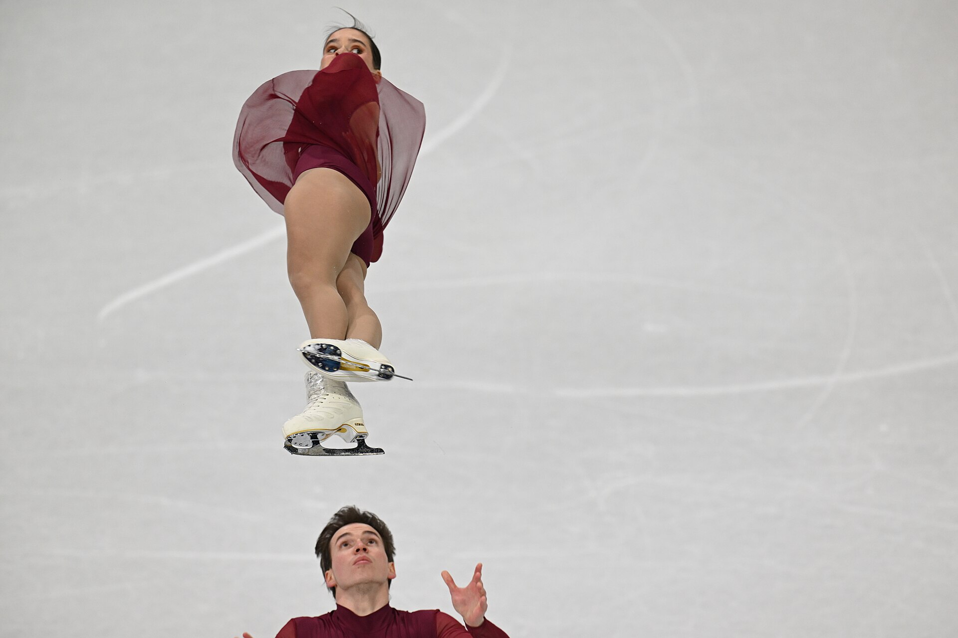 MILAN, ITALY - 15 FEBRUARY 2026: Maria Pavlova and Alexei Sviatchenko of Hungary compete during the Figure Skating Pair Skating Short Program at the Olympic Winter Games Milano Cortina 2026 Milano Ice Skating Arena on February 15, 2026 in Milan, Italy
