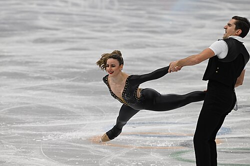 MILAN, ITALY - 09 FEBRUARY 2026: Marie-Jade Lauriault and Romain Le Gac of Canada compete during the Figureskating ice dance rhythm dance at the Olympic Winter Games Milano Cortina 2026 Milano Ice Skating Arena on February 09, 2026 in Milan, Italy
