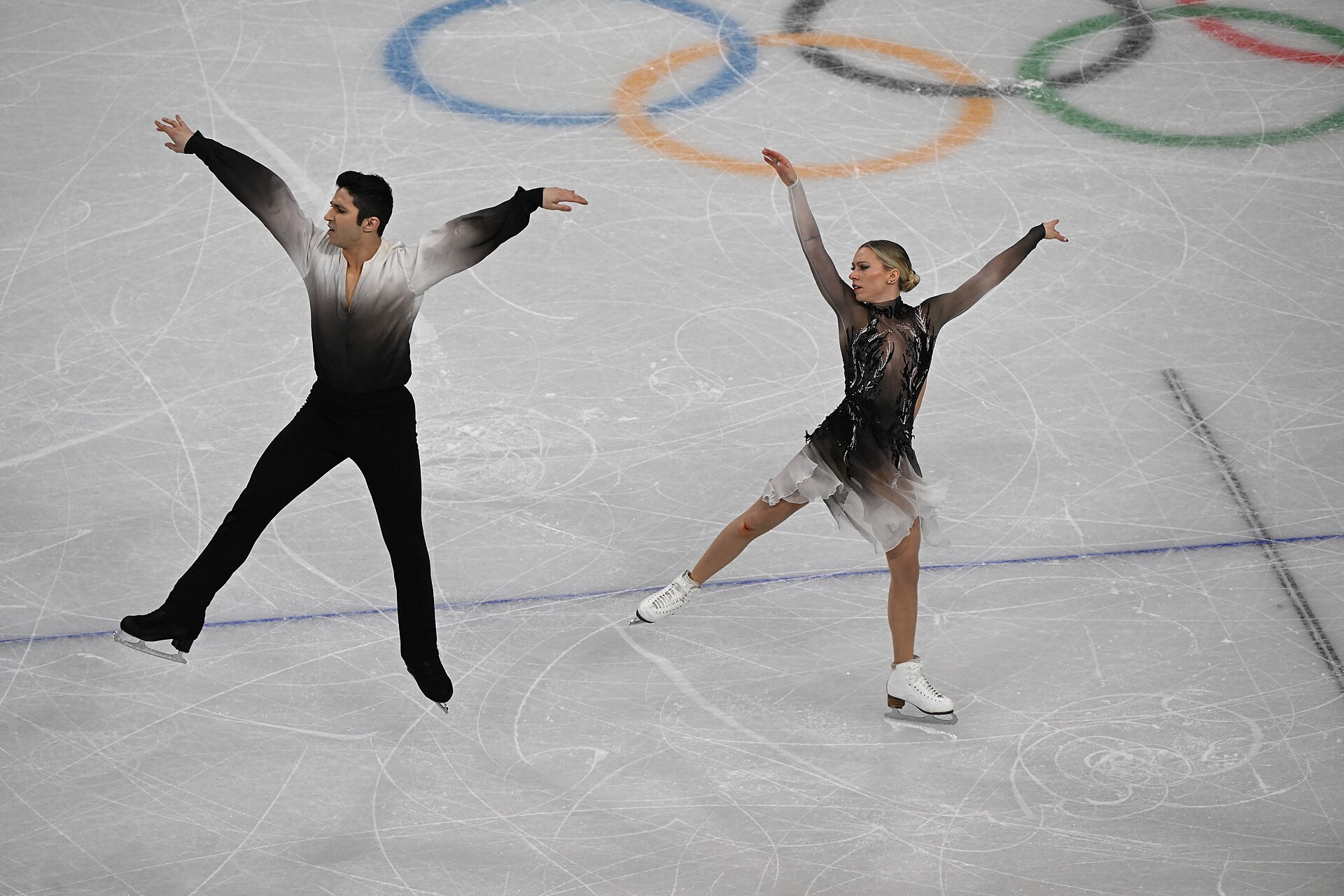 MILAN, ITALY - 07 FEBRUARY 2026: Marjorie Lajoie and Zachary Lagha of Canada compete during the Figure Skating Team Event Ice Dance-Free Dance  at the Olympic Winter Games Milano Cortina 2026  Milano Ice Skating Arena on February 07, 2026 in Milan, Italy