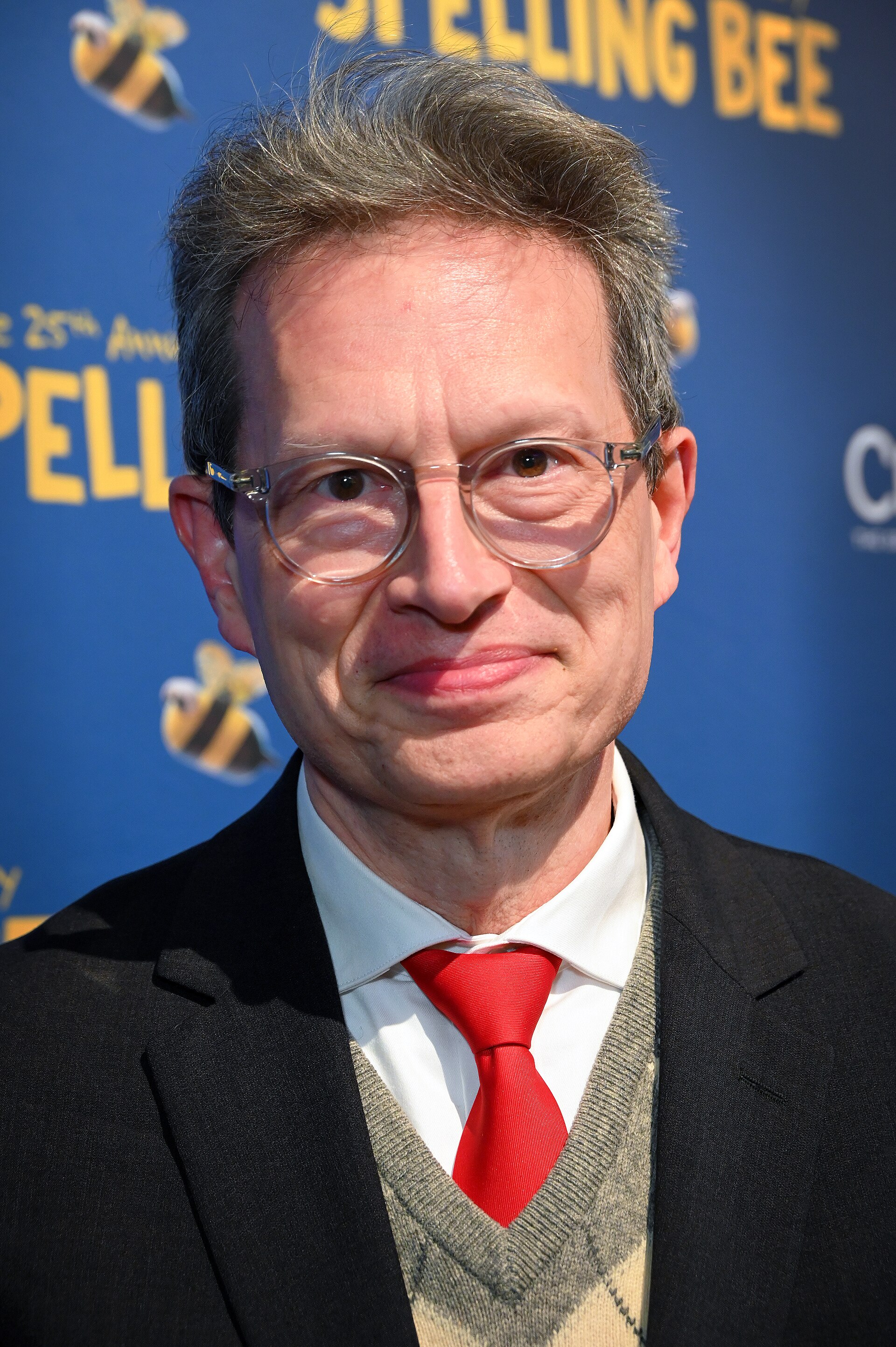 Mark Hollmann at the Off-Broadway opening night of "The 25th Annual Putnam County Spelling Bee," 2025