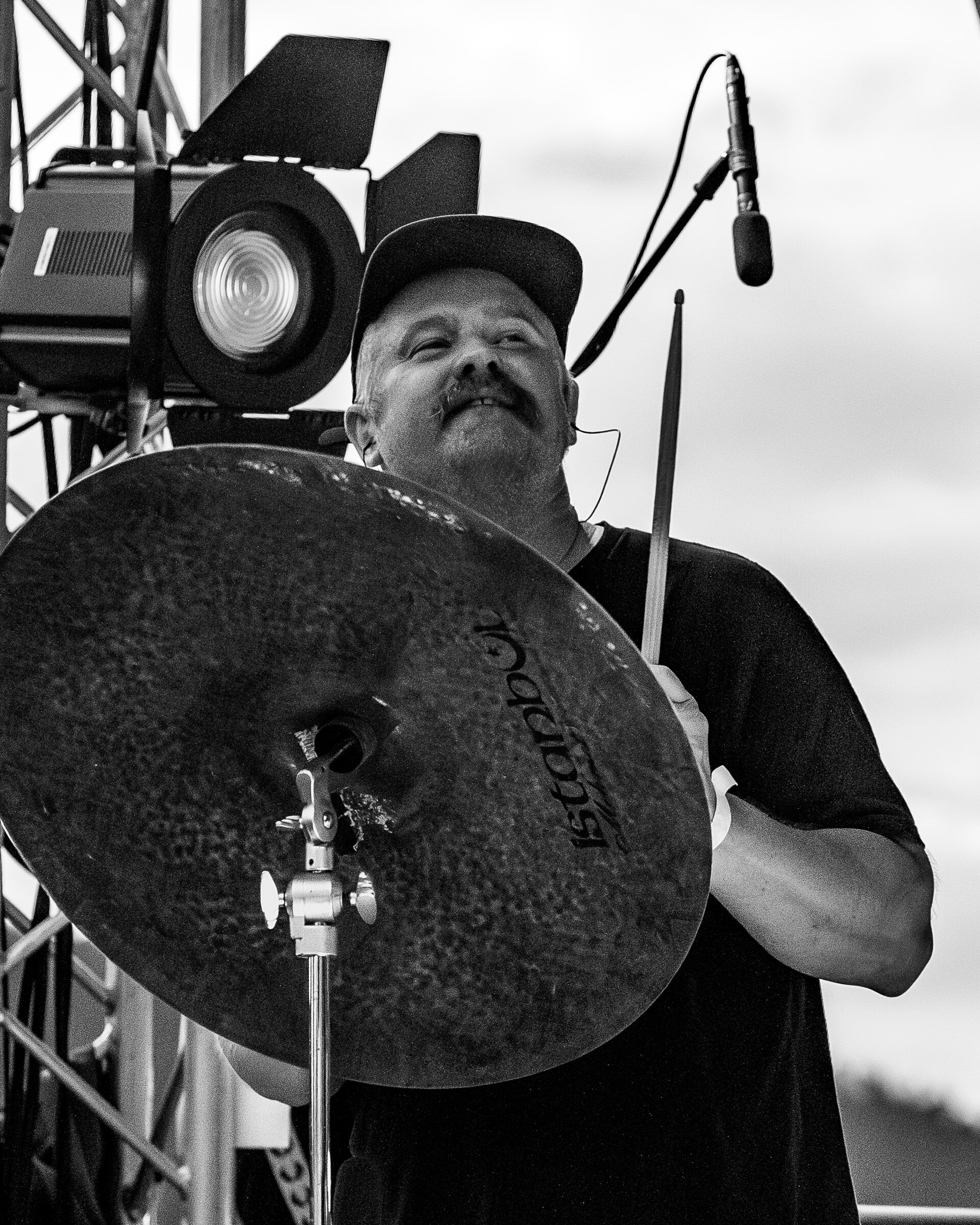 Martin Horntveth on stage with Jaga Jazzist in 2021