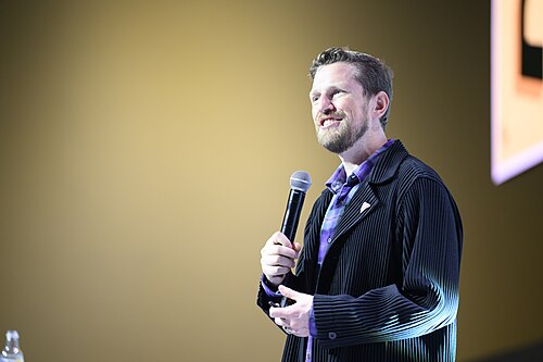 Matt Mullenweg delivering the summer WordPress update at WordCamp Torino in 2024