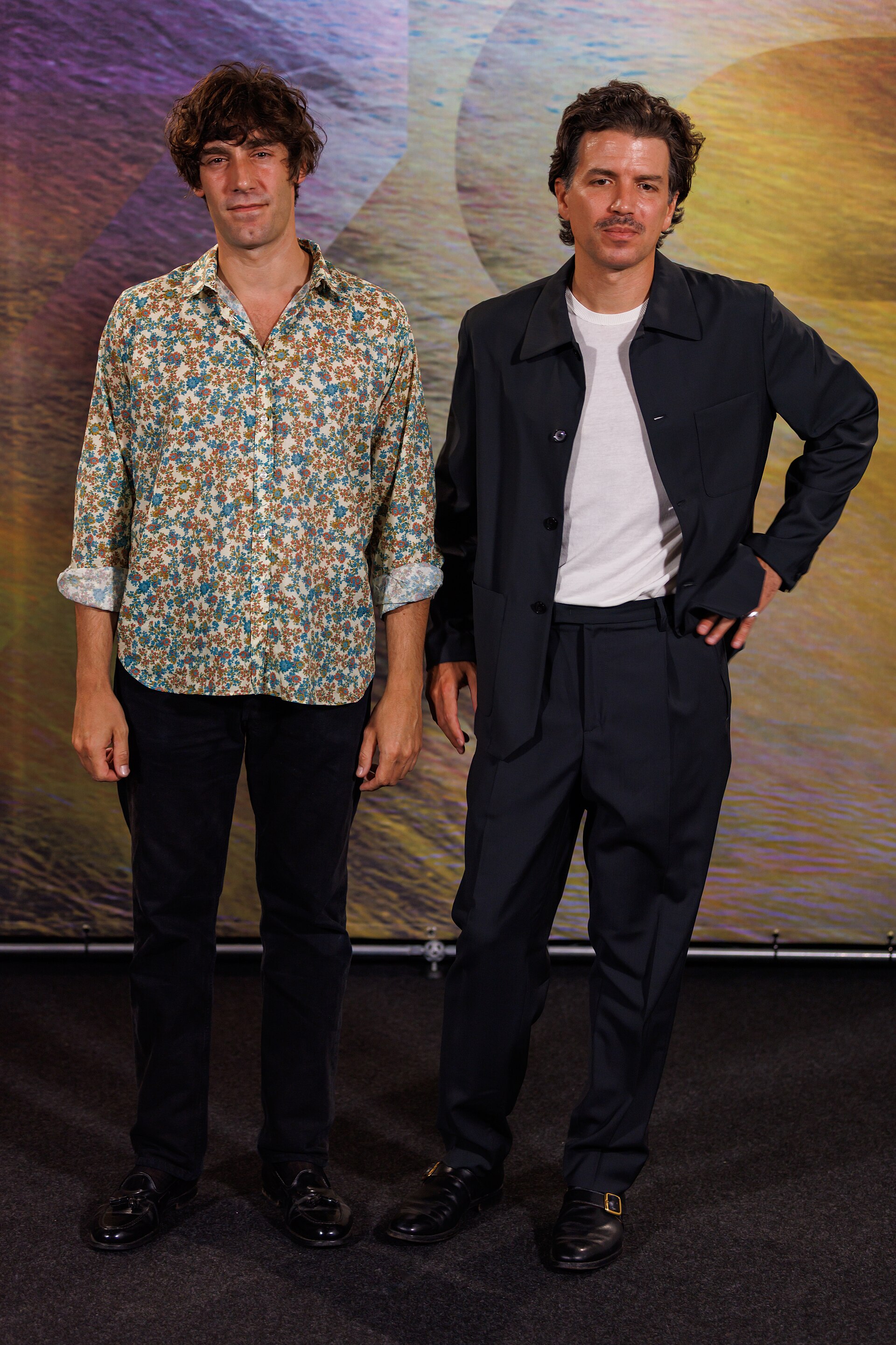 Matteo Zoppis and Alessio Rigo de Righi attend the 'Testa o Croce?' photocall during the 78th Locarno Film Festival on August 10, 2025 in Locarno, Switzerland.