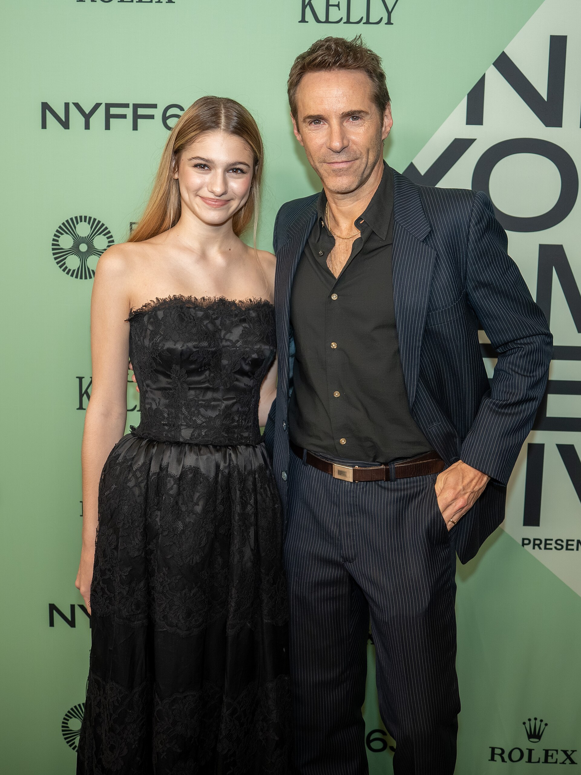 May Nivola and Alessandro Nivola at the 63rd annual New York Film Festival at Lincoln Center in 2025 for the film Jay Kelly