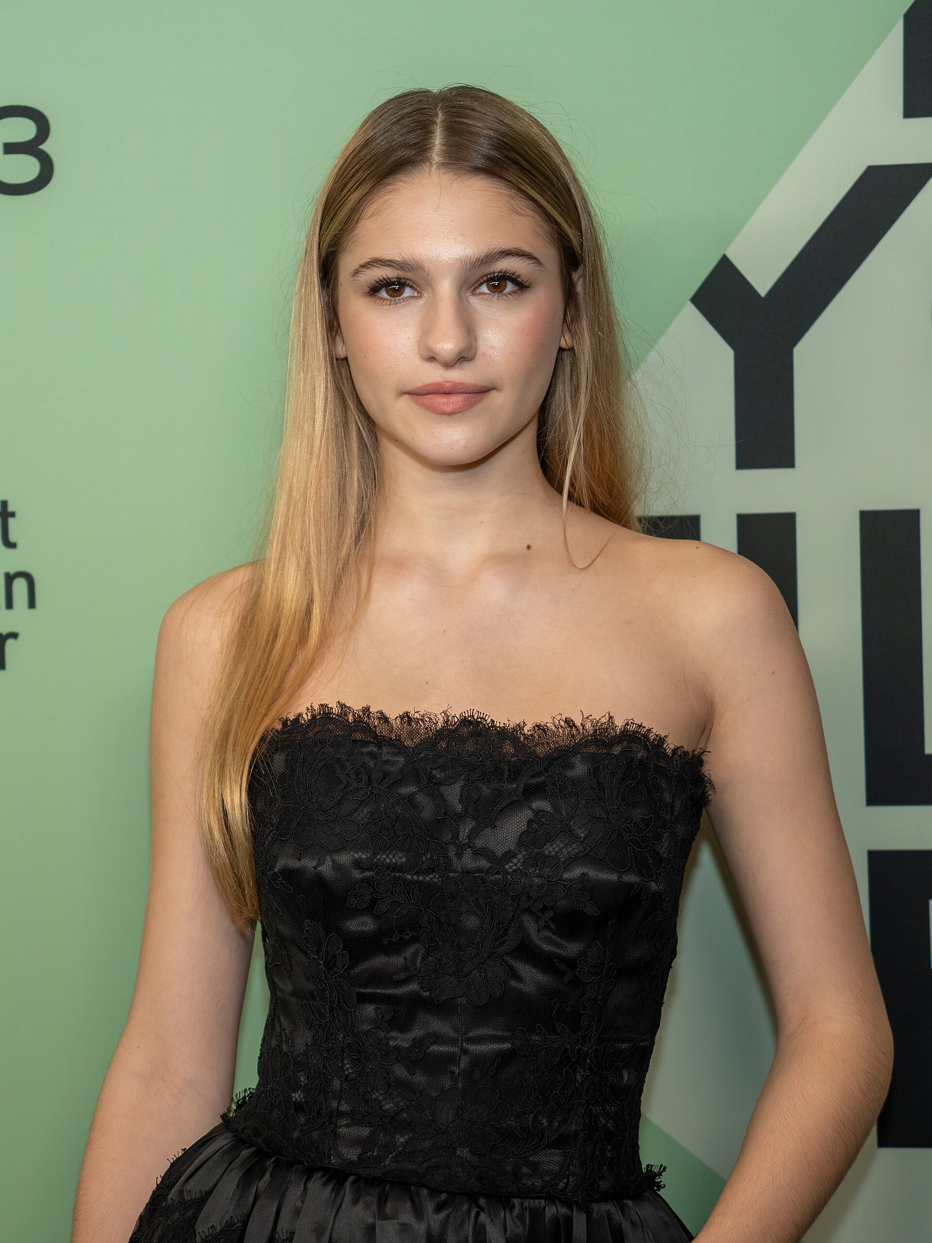 May Nivola at the 63rd annual New York Film Festival at Lincoln Center in 2025 for the film Jay Kelly