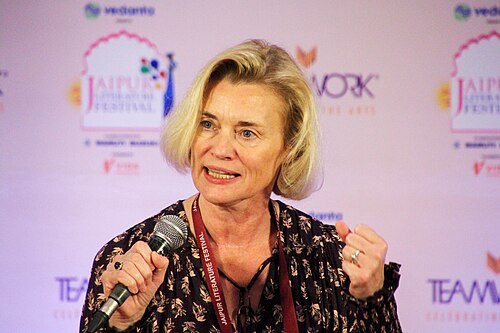 May-Elin Stener, Ambassador of Norway to India, at the 2025 Jaipur Literature Festival in Jaipur, India.